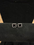 Elegant Black Clover Moissanite Stud Earrings (0.27ctw)