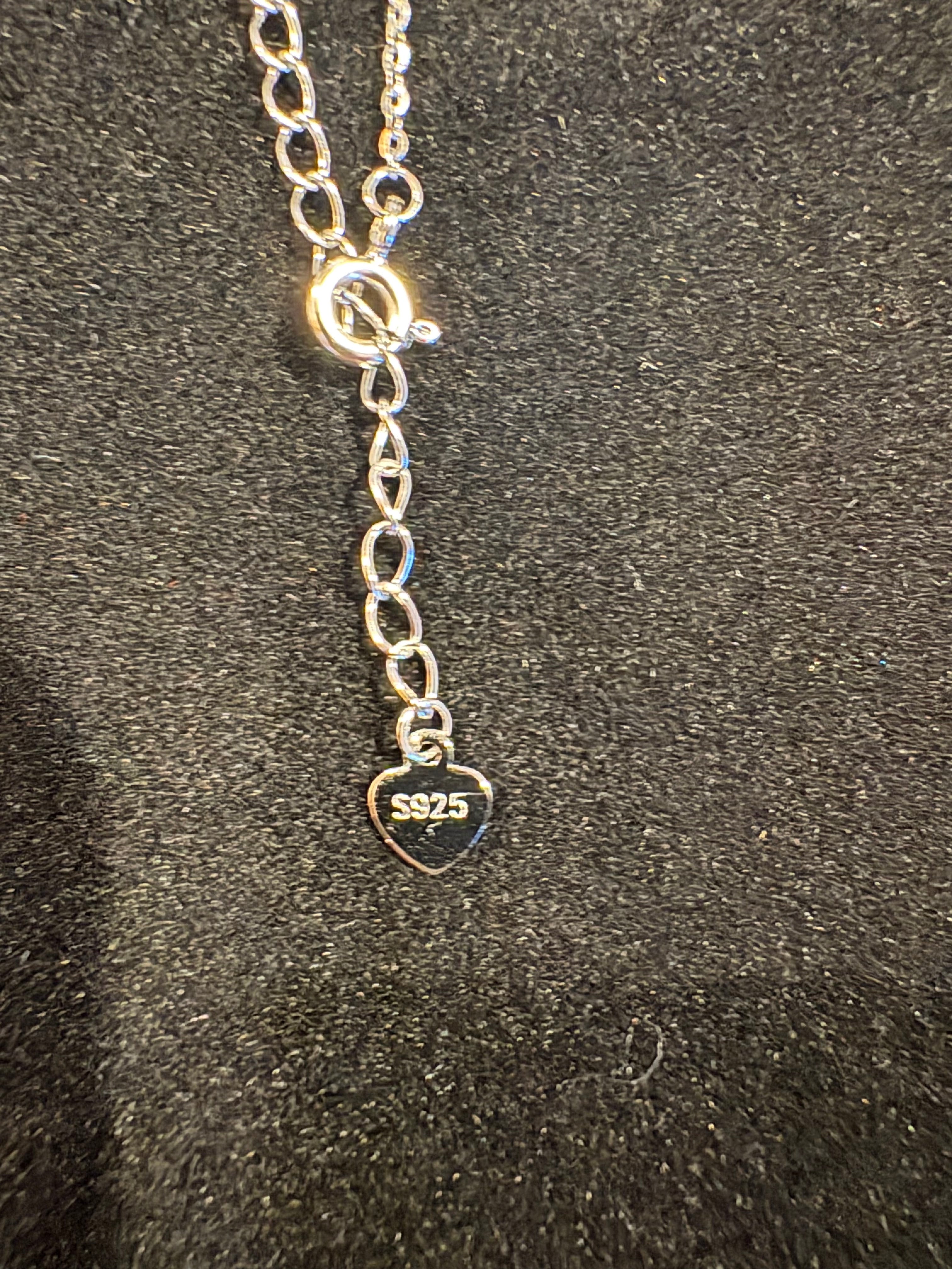 Pendant Necklace - Solid Silver Moissanite S925