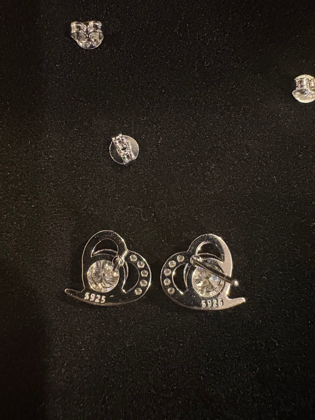 Heart Shaped Earrings Solid Silver