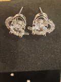 Heart Shaped Earrings Solid Silver