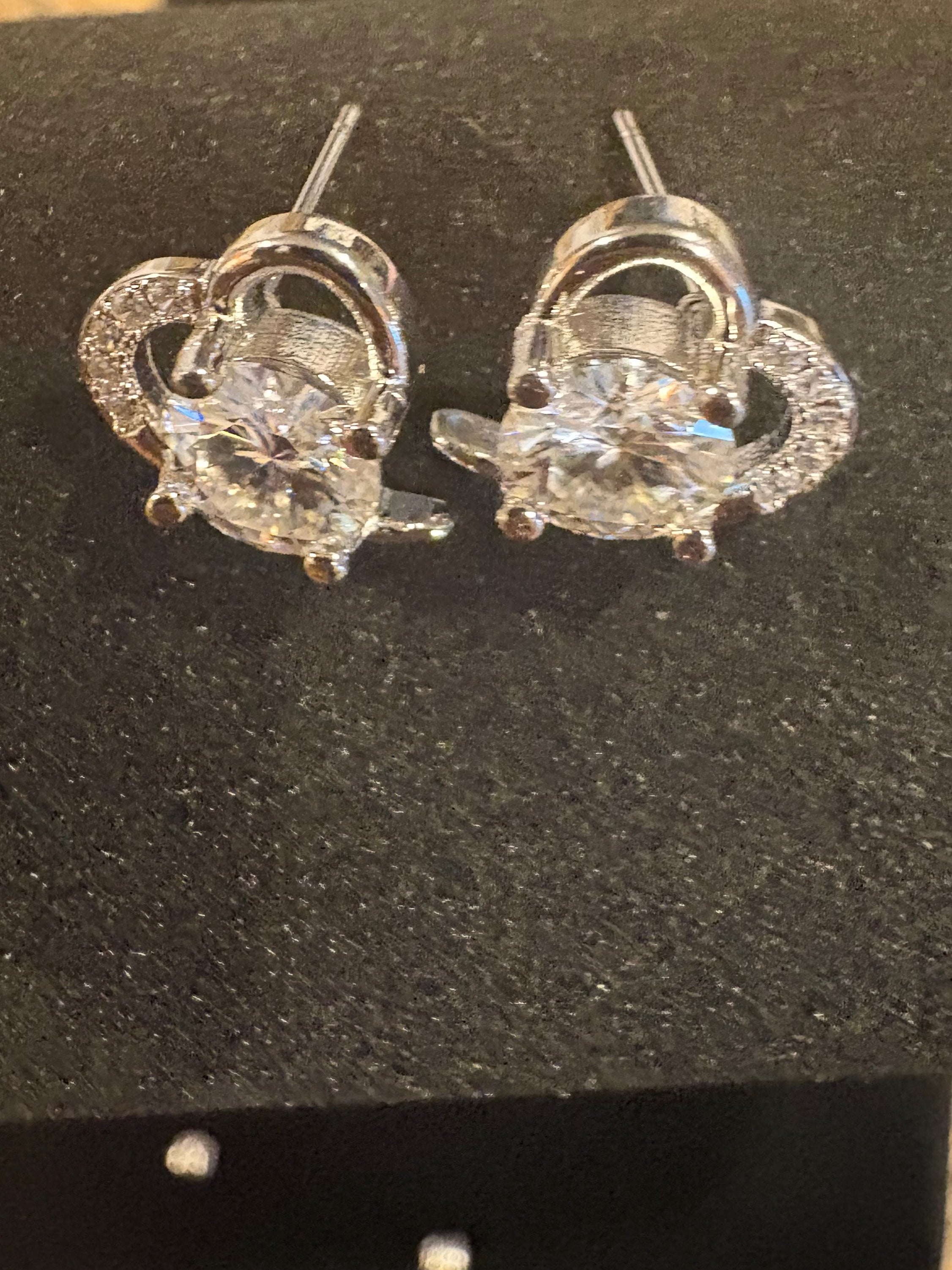 Heart Shaped Earrings Solid Silver