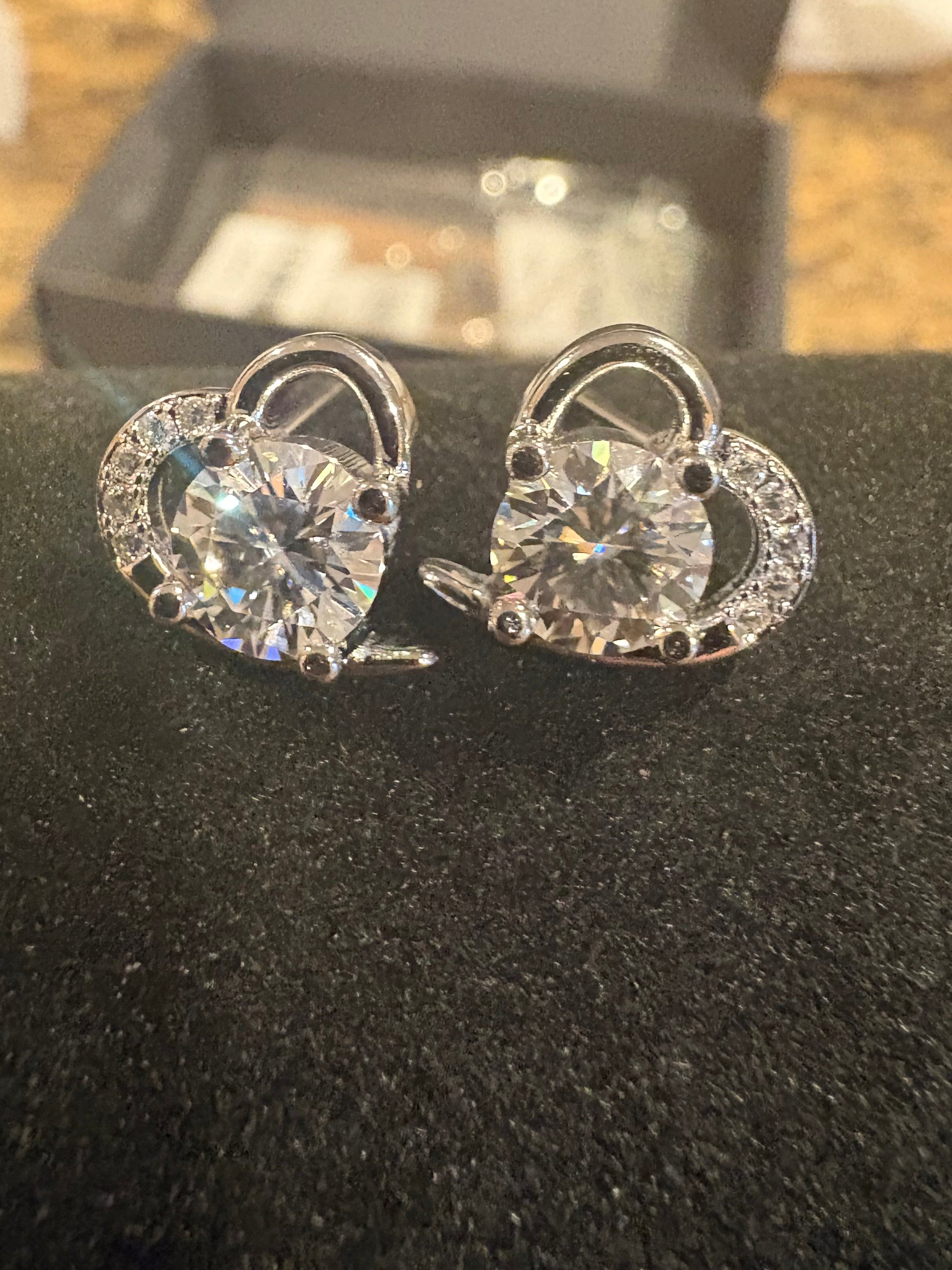 Heart Shaped Earrings Solid Silver
