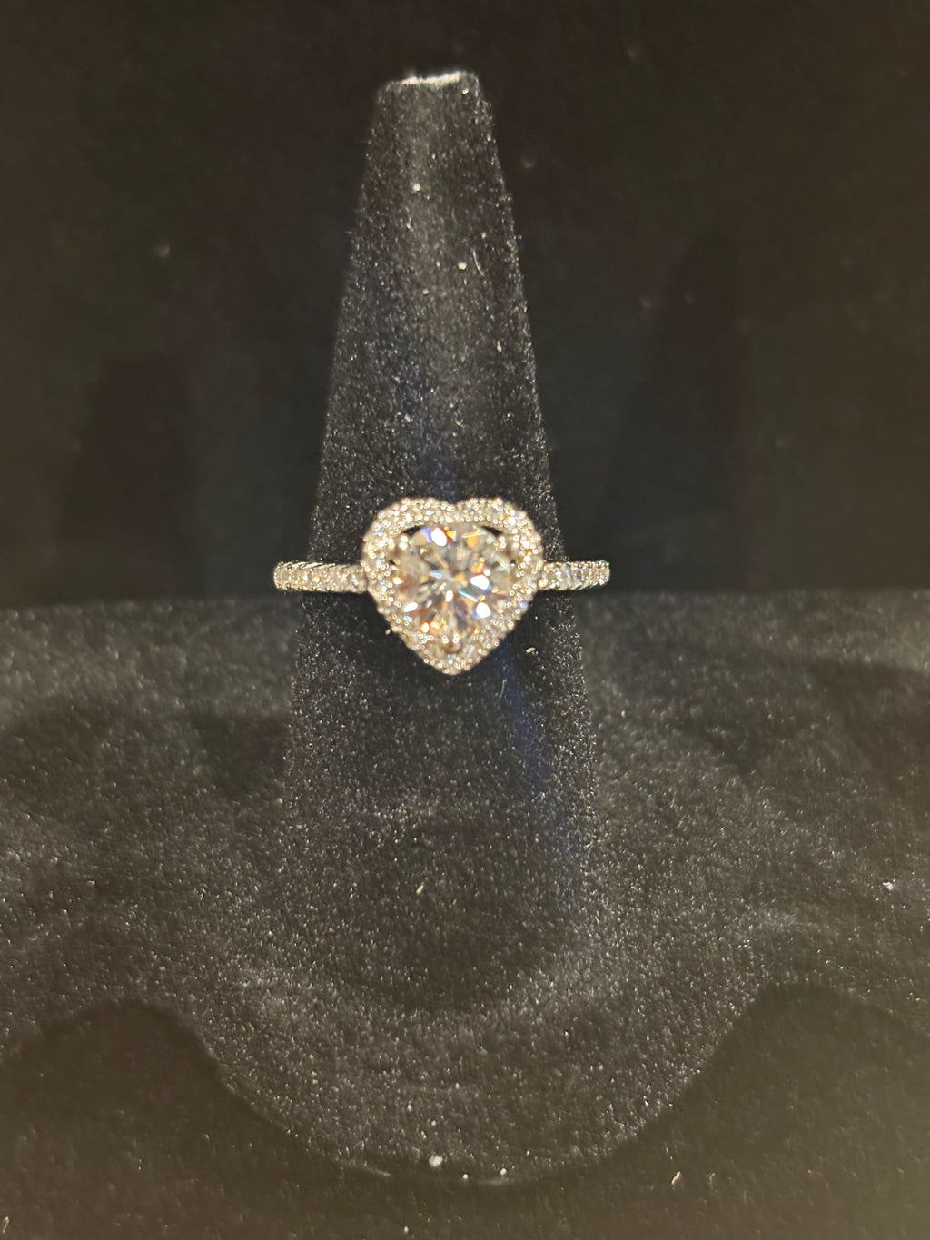 Heart Moissanite Halo Ring