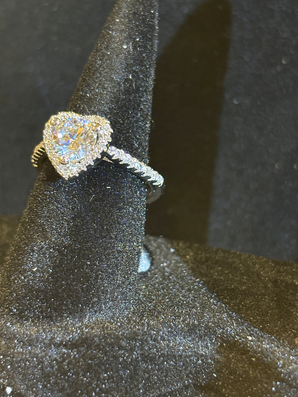 Heart Moissanite Halo Ring