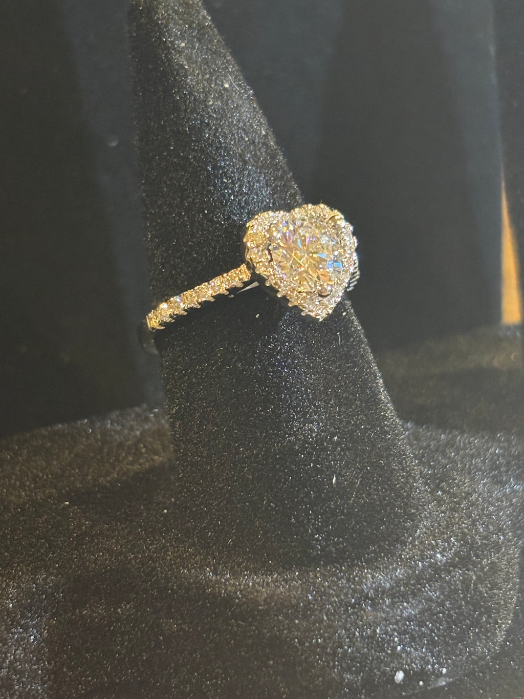 Heart Moissanite Halo Ring