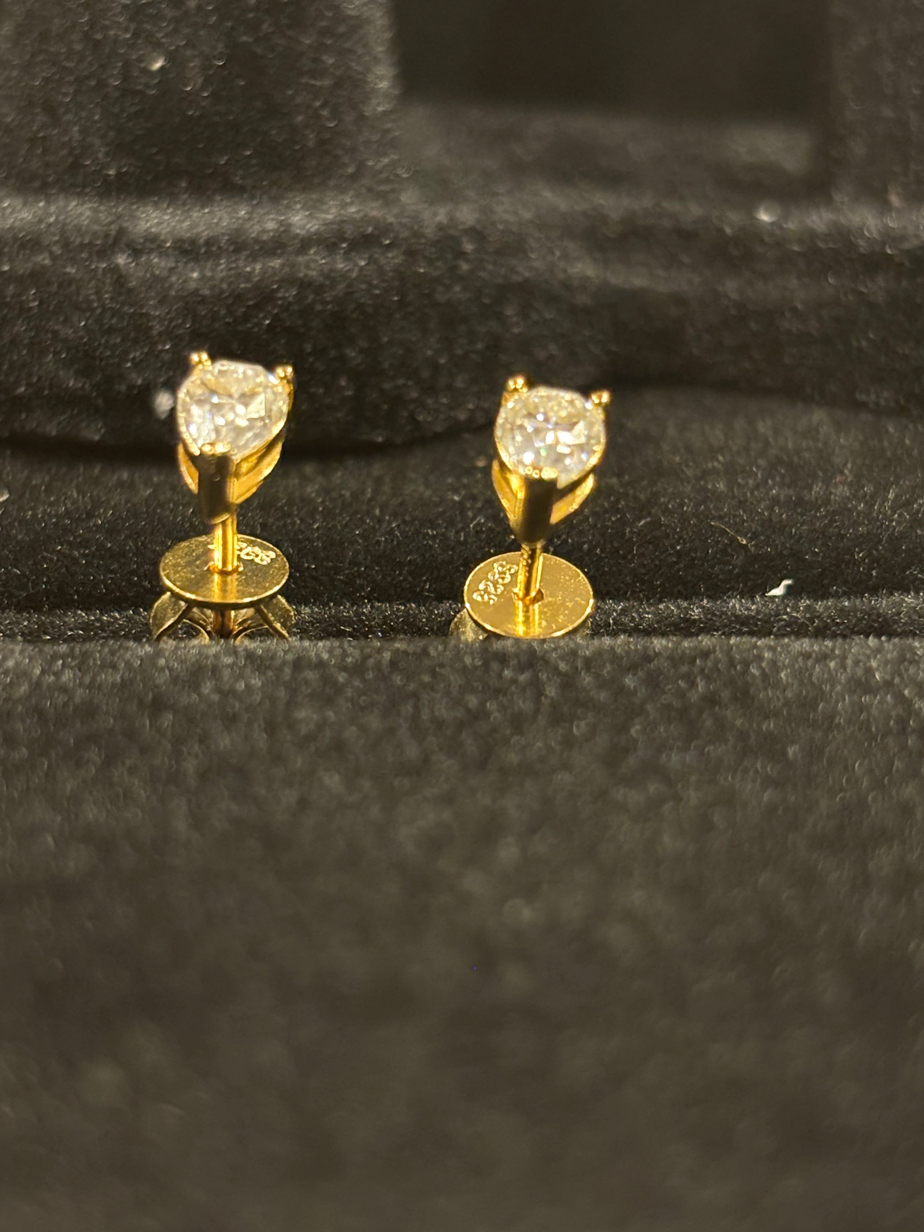 Pear-Cut Moissanite Stud Earrings