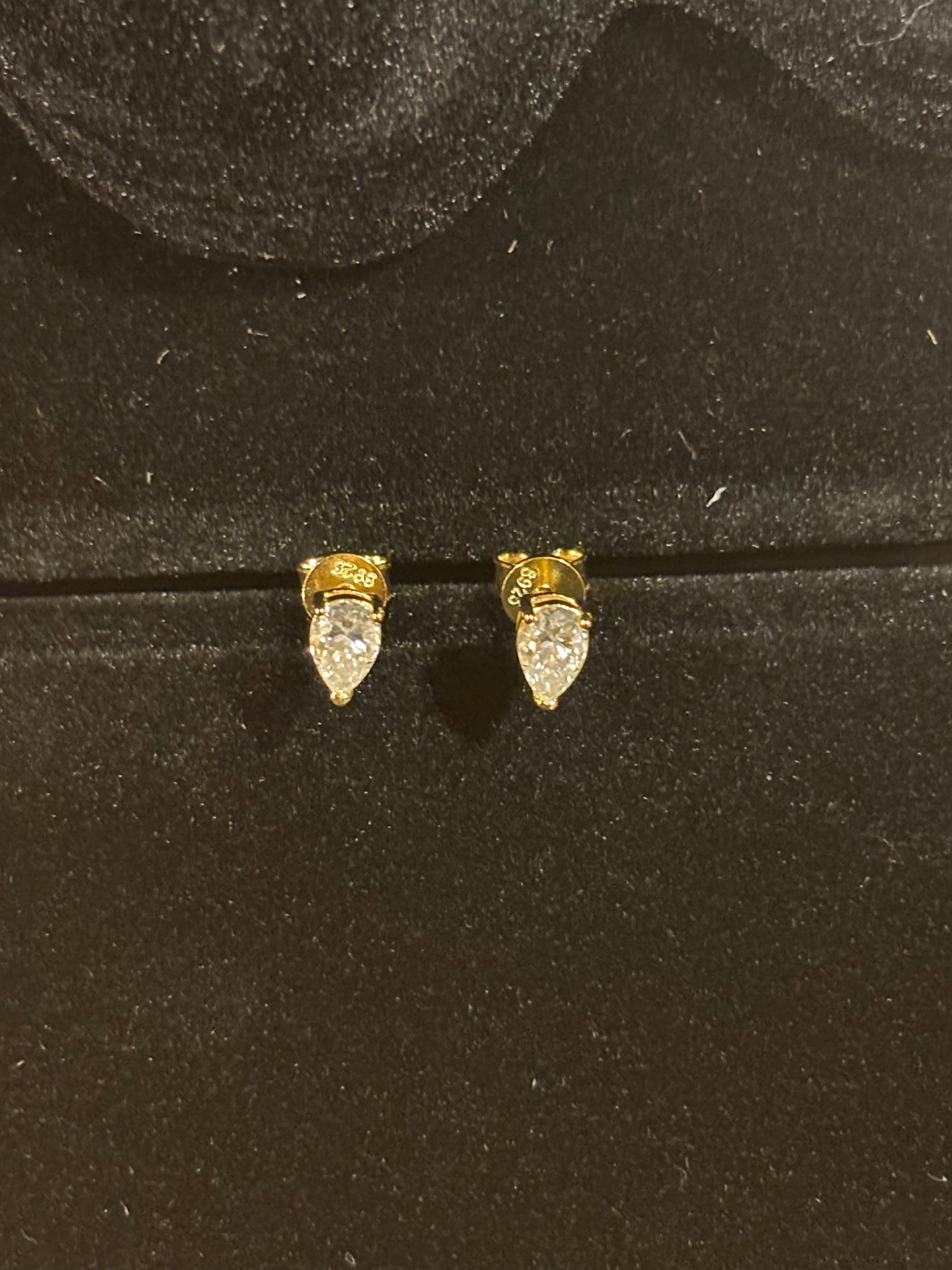 Pear-Cut Moissanite Stud Earrings