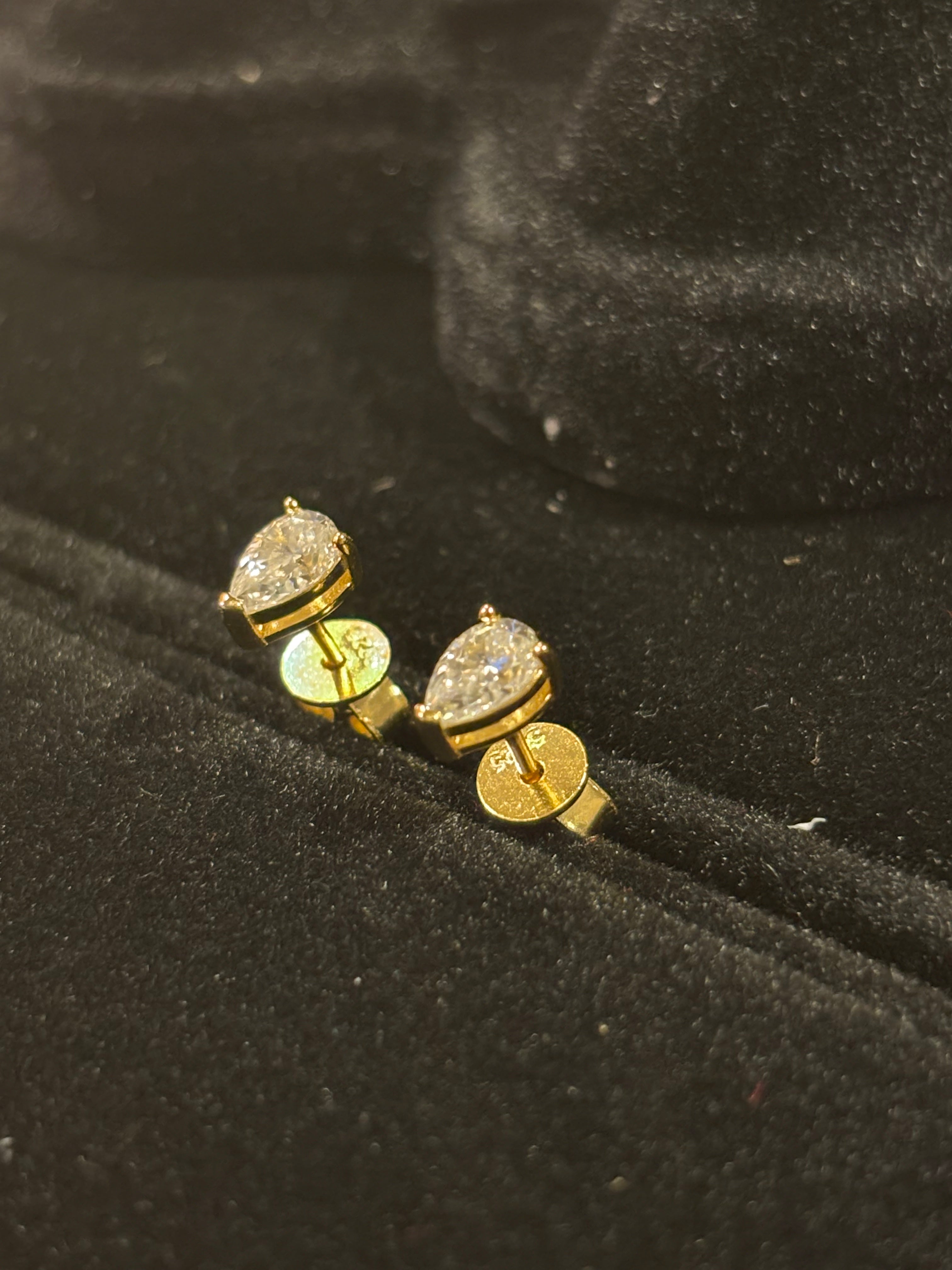 Pear-Cut Moissanite Stud Earrings