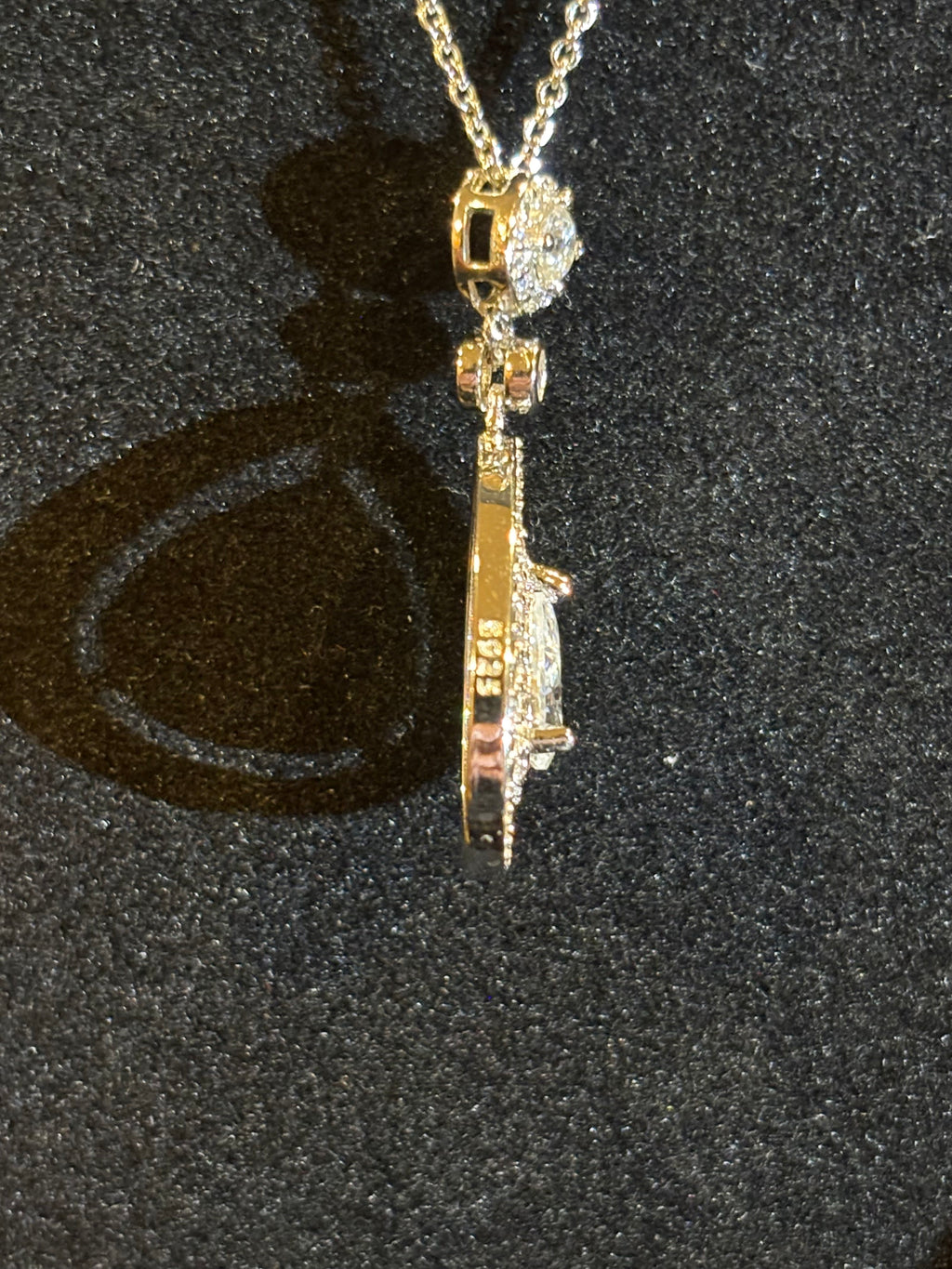 Pear-Cut Moissanite Halo Pendant Necklace – 1.5 CT