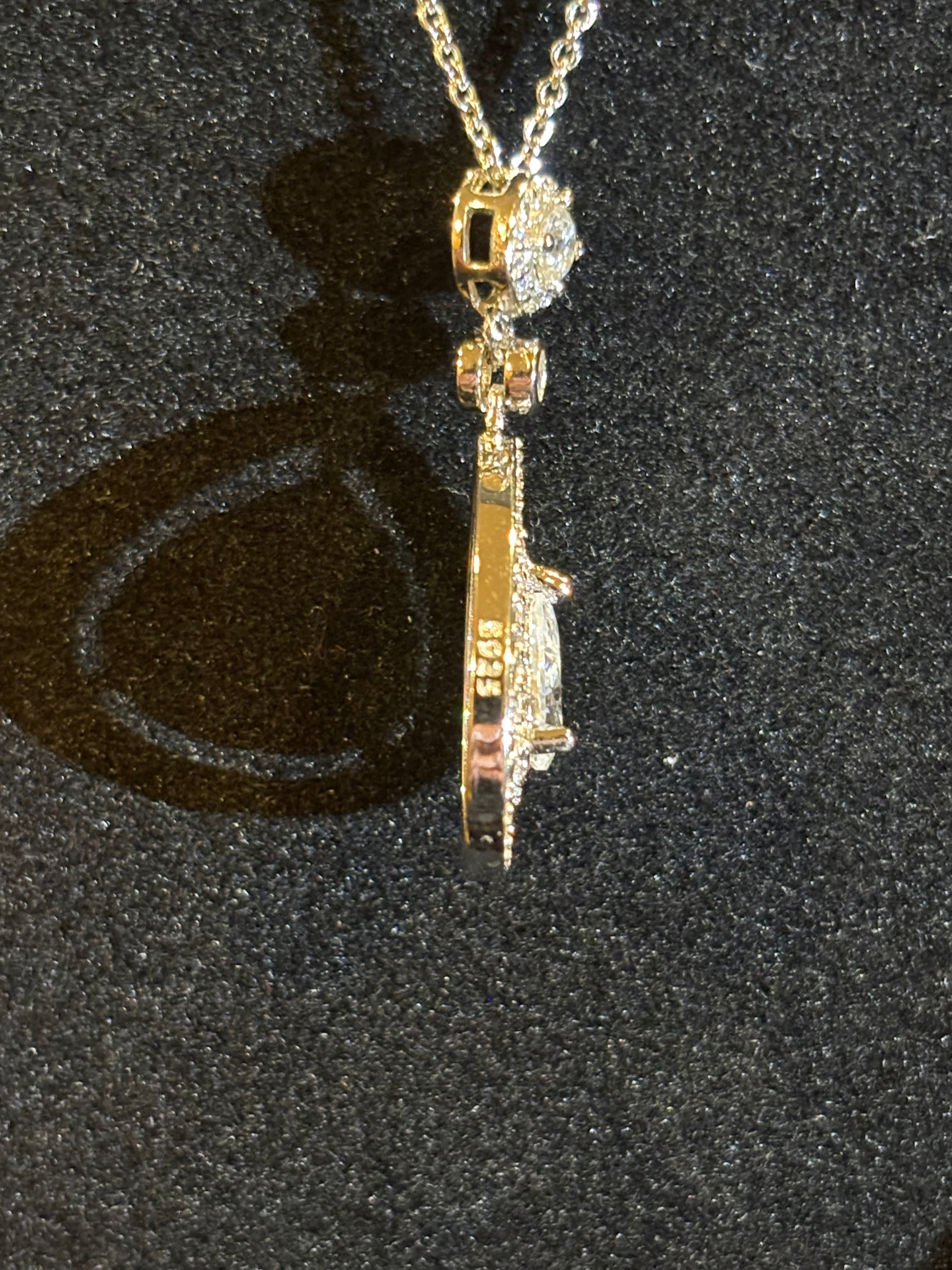 Pear-Cut Moissanite Halo Pendant Necklace – 1.5 CT
