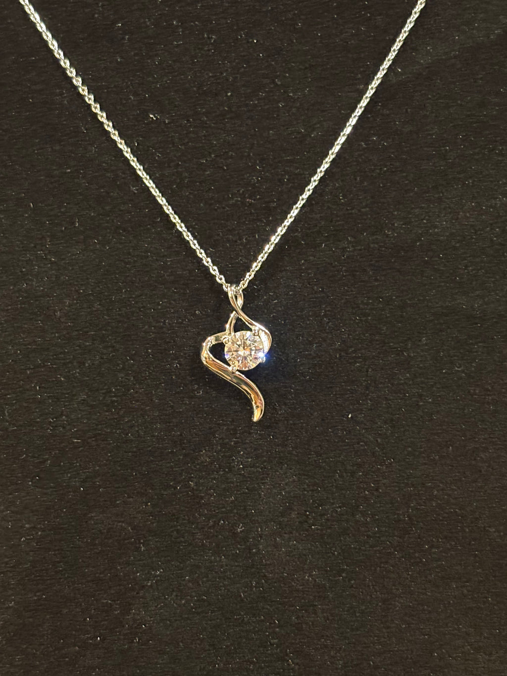 Round Moissanite Swirl Pendant Necklace