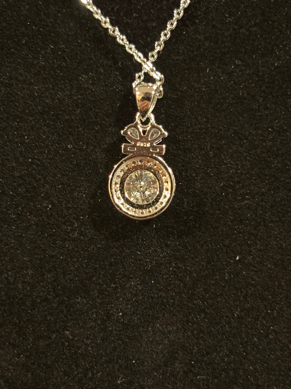 Bow Halo Moissanite Pendant Necklace