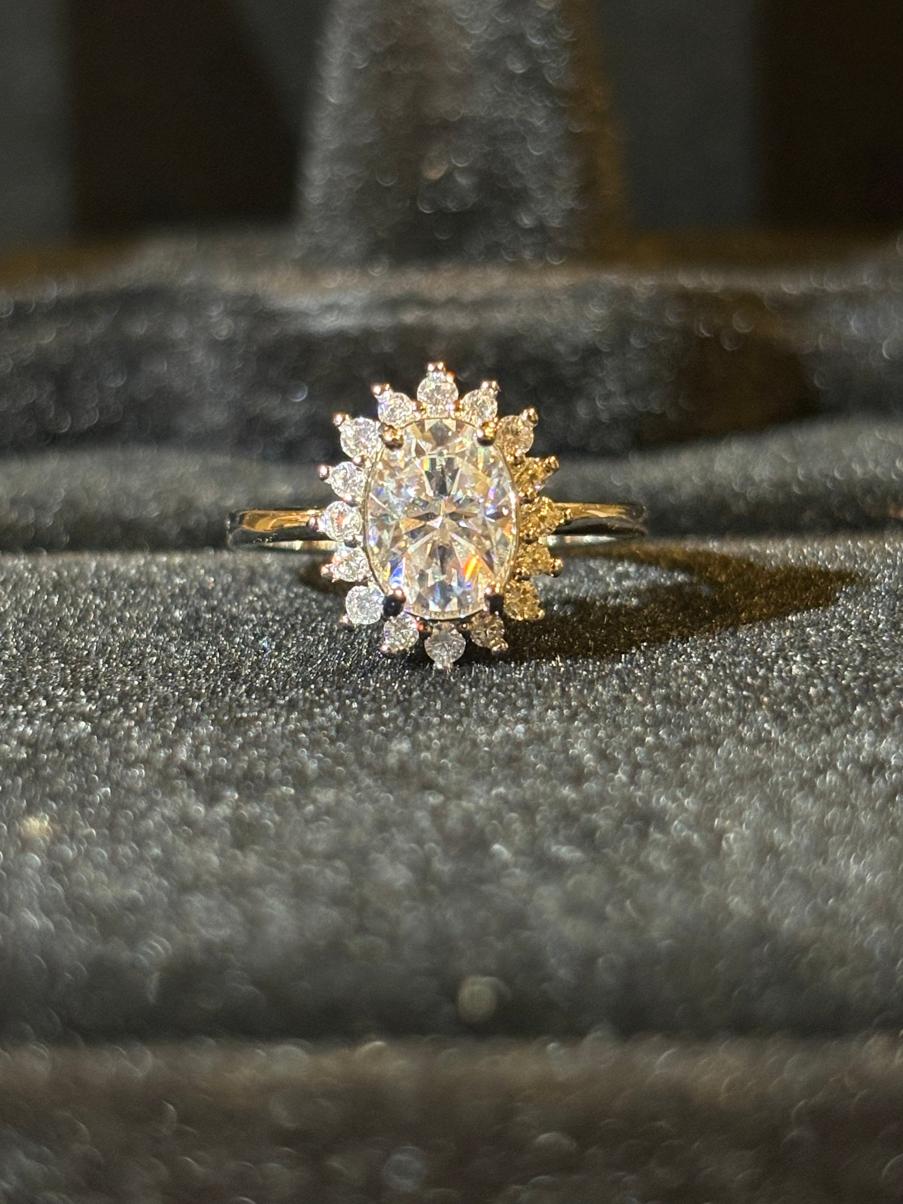 Floral Halo Moissanite Ring – 2.0 CT, Size 6