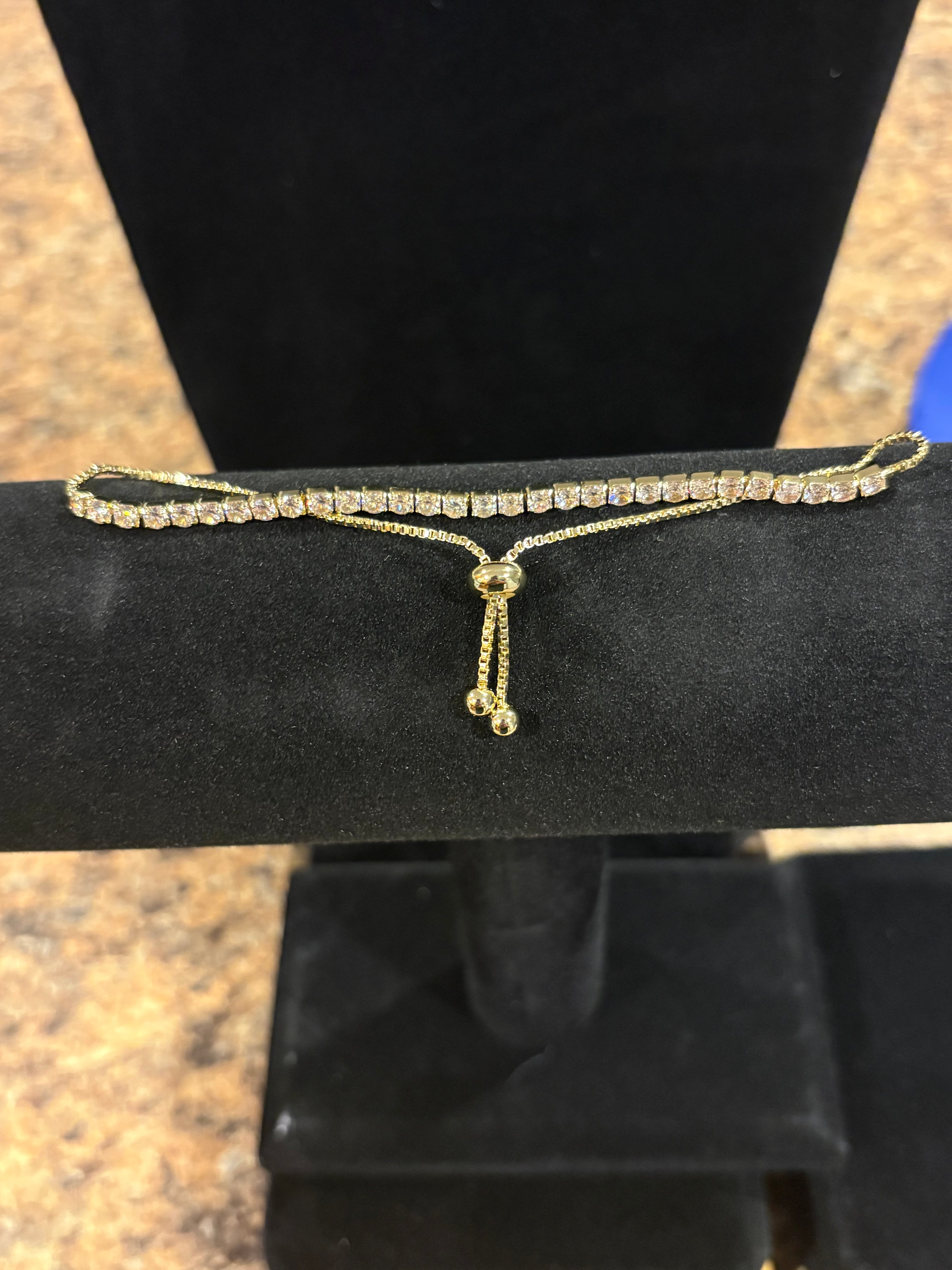 Gold-Plated Adjustable Tennis Bracelet