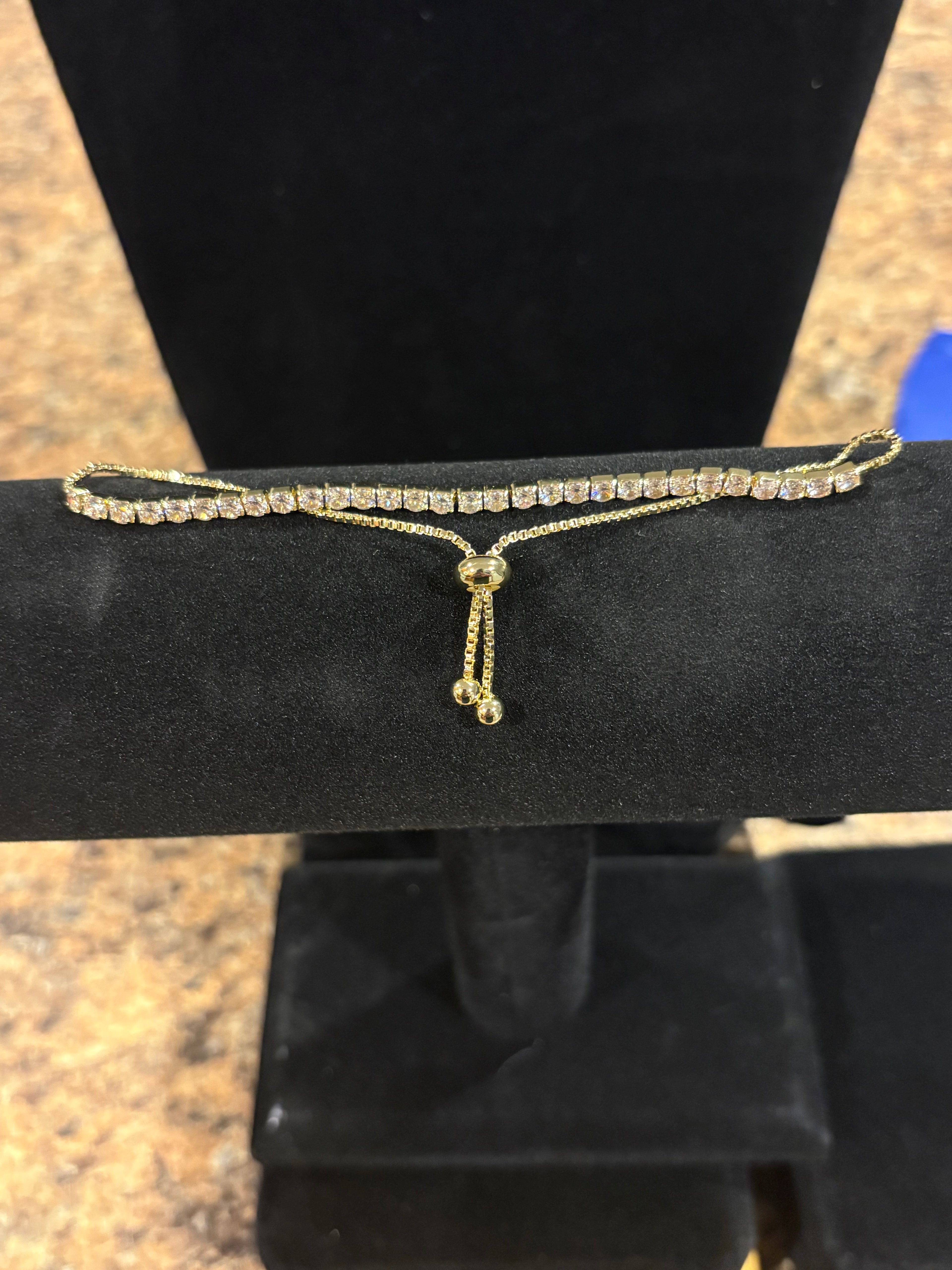 Gold-Plated Adjustable Tennis Bracelet