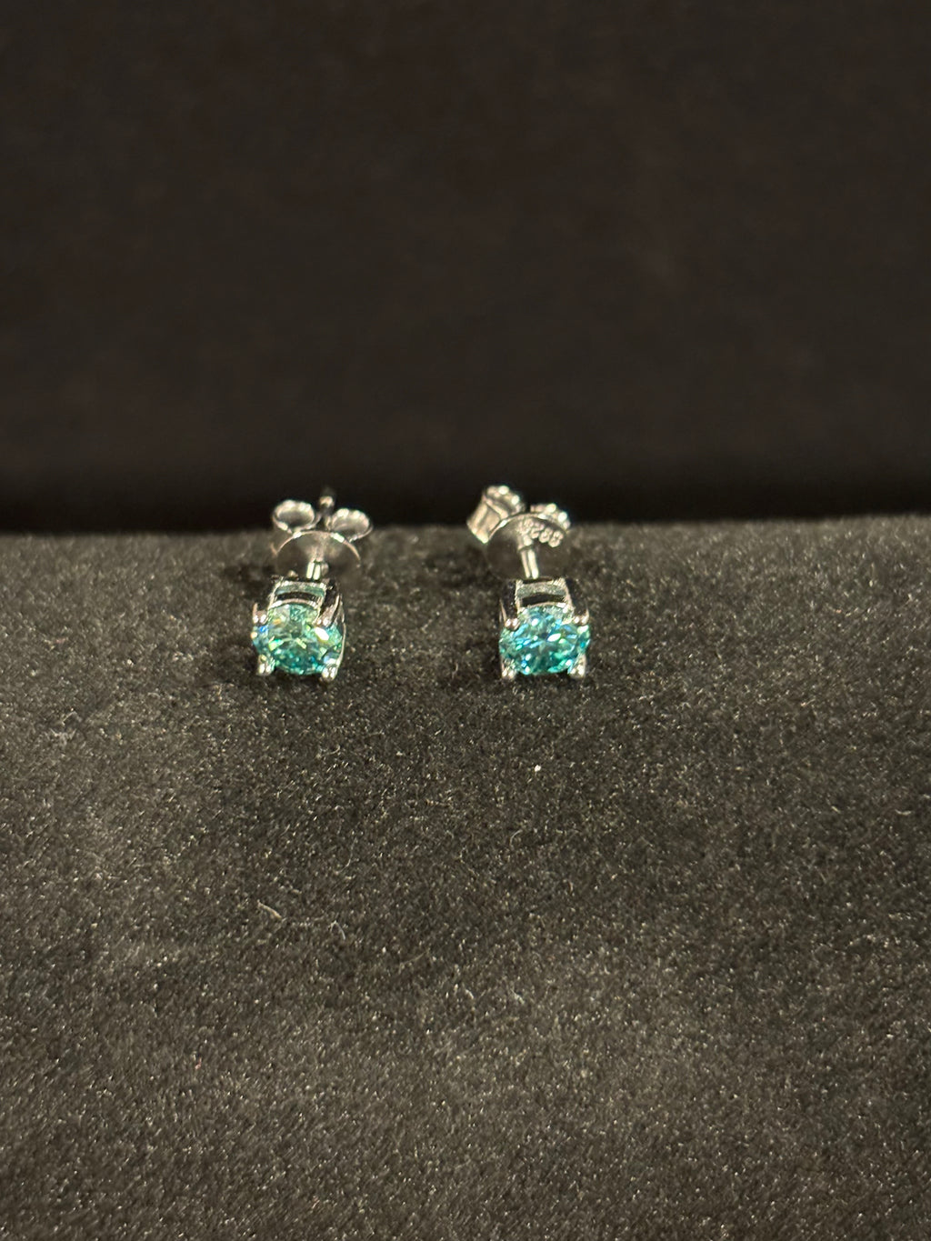 Blue-Green Stud Earrings