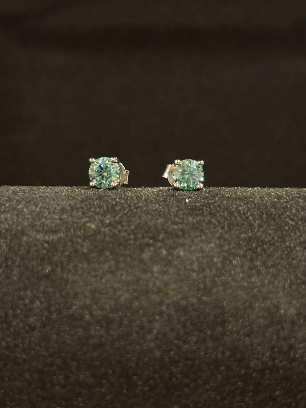 Blue-Green Stud Earrings
