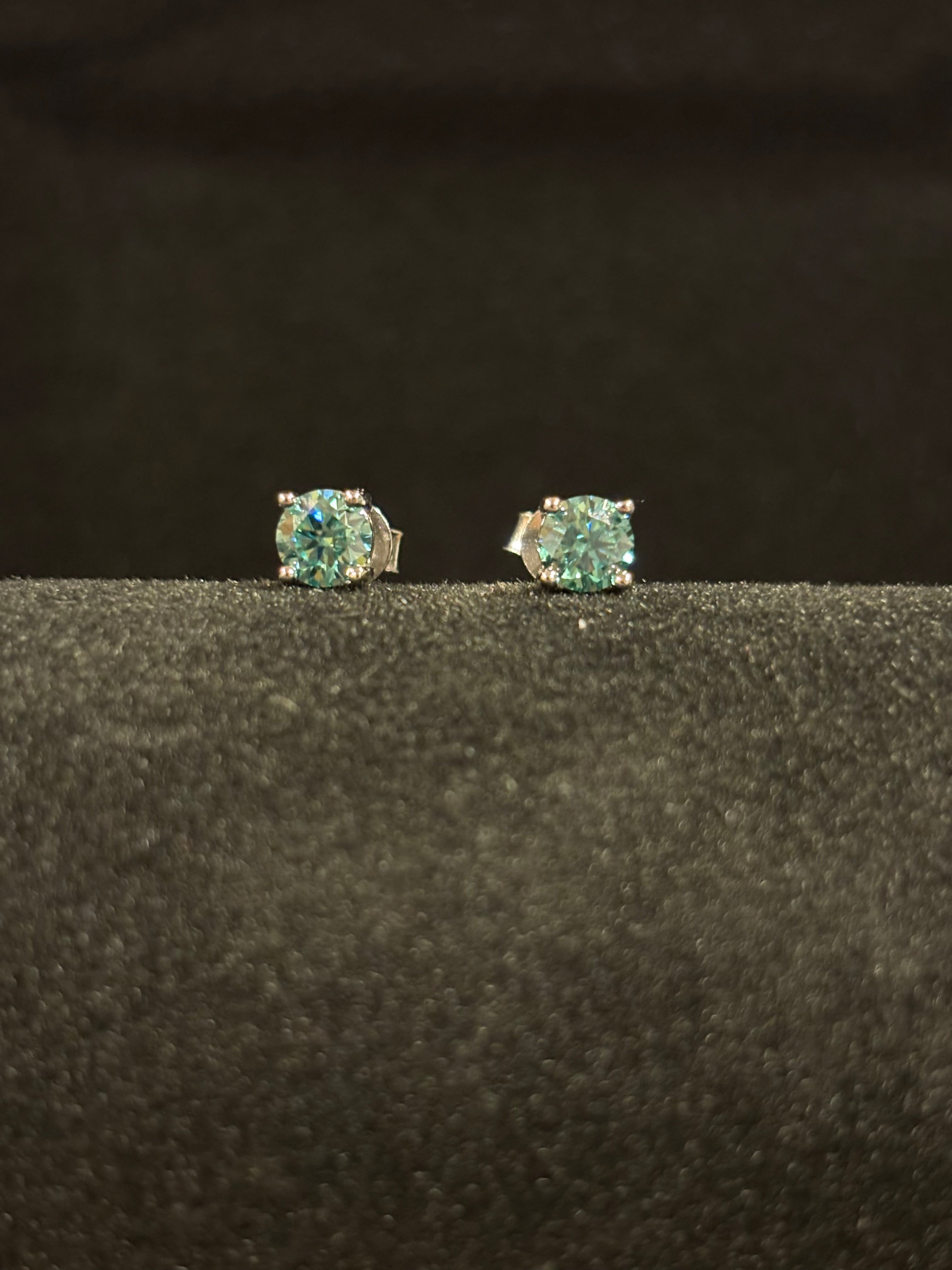 Blue-Green Stud Earrings