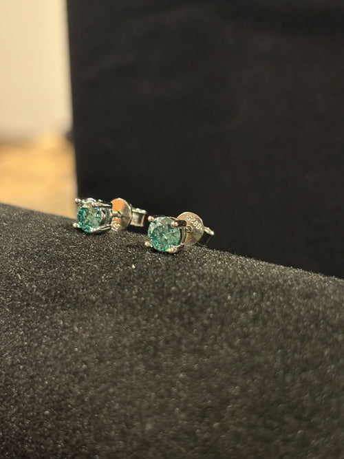 Blue-Green Stud Earrings