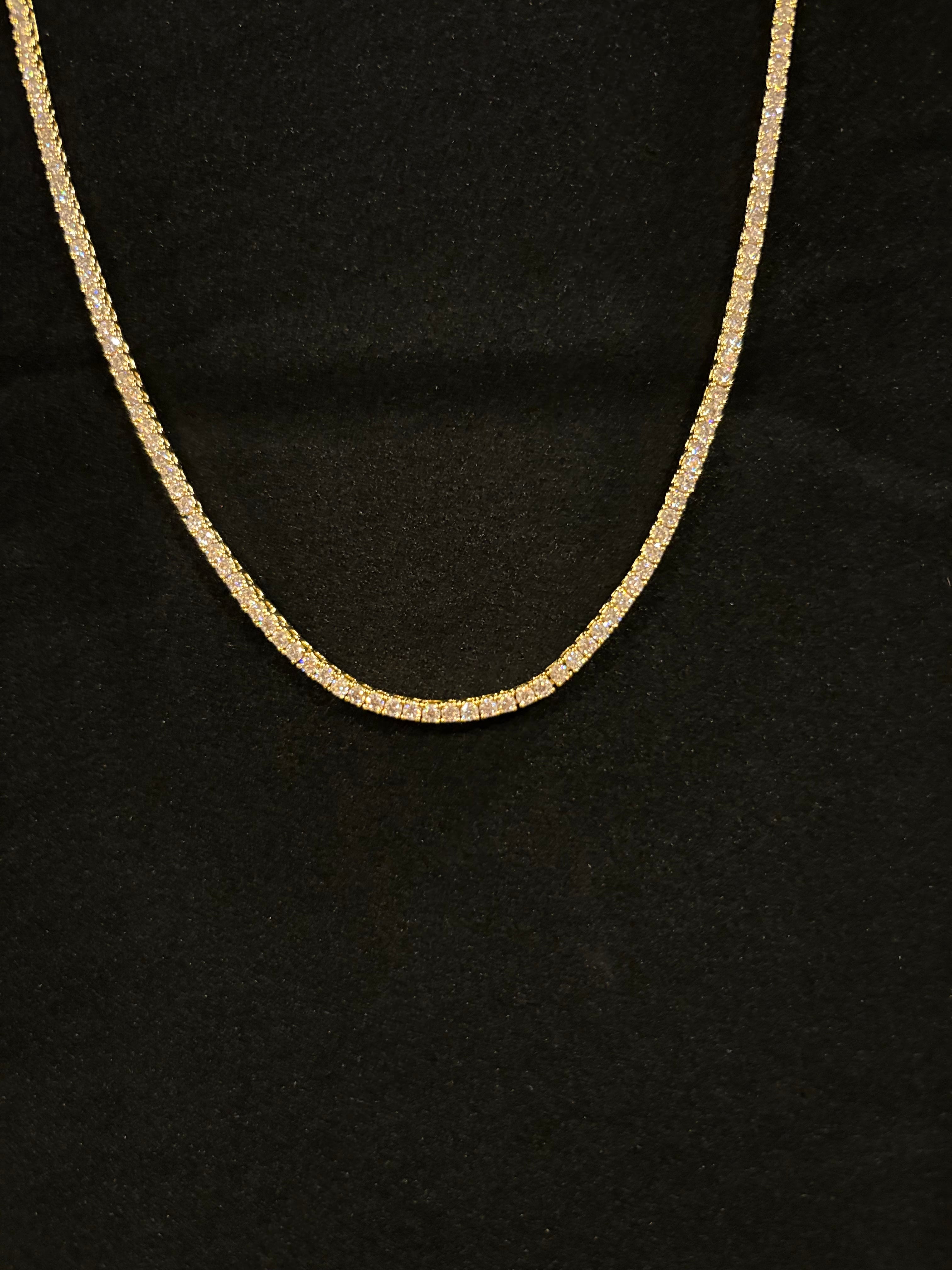 Gold-Plated Tennis Necklace