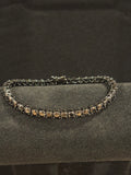 Tennis Bracelet Dark-Toned Polished Silver