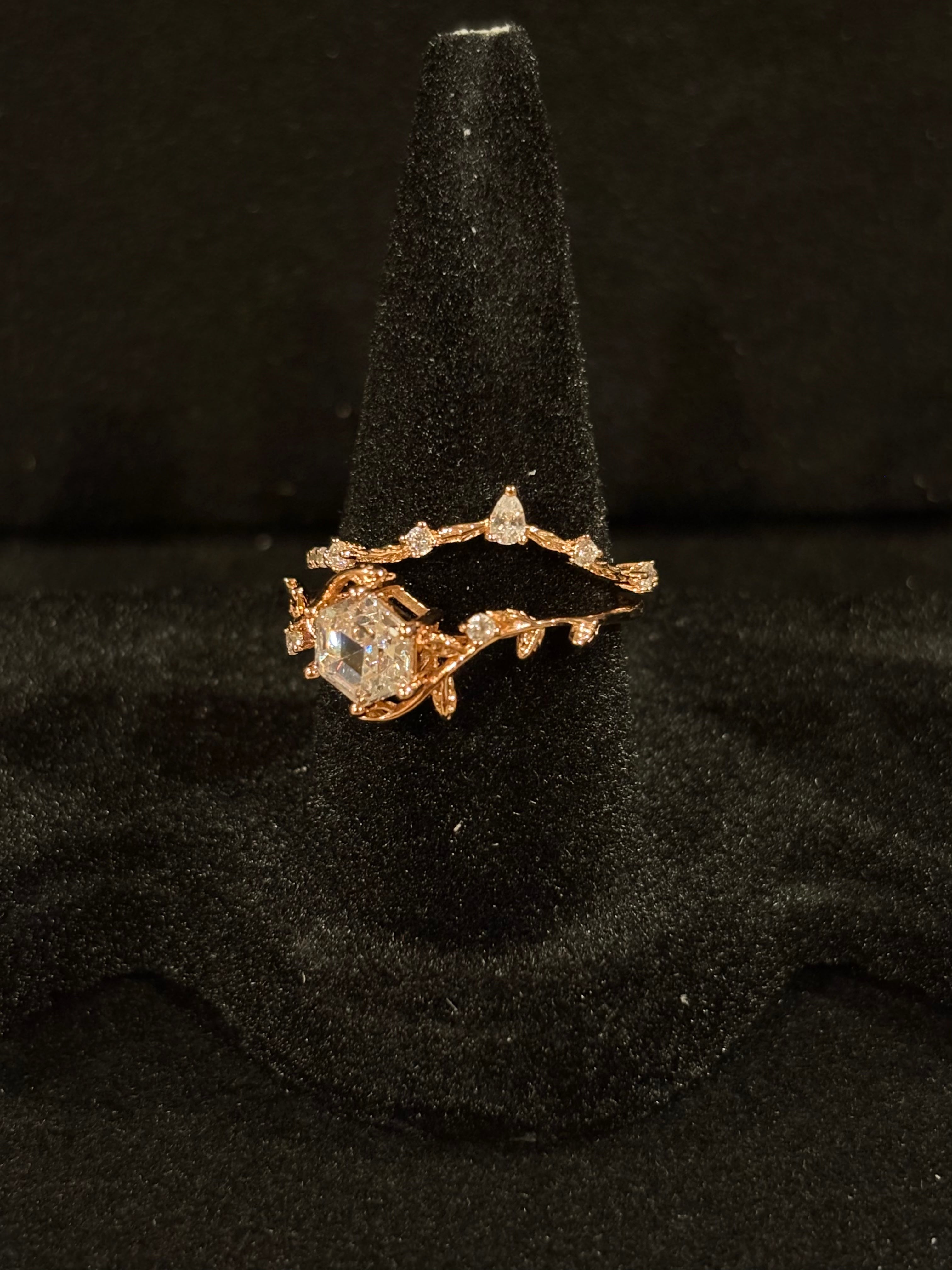 Two-Piece Ring Hexagon-Cut Center Stone