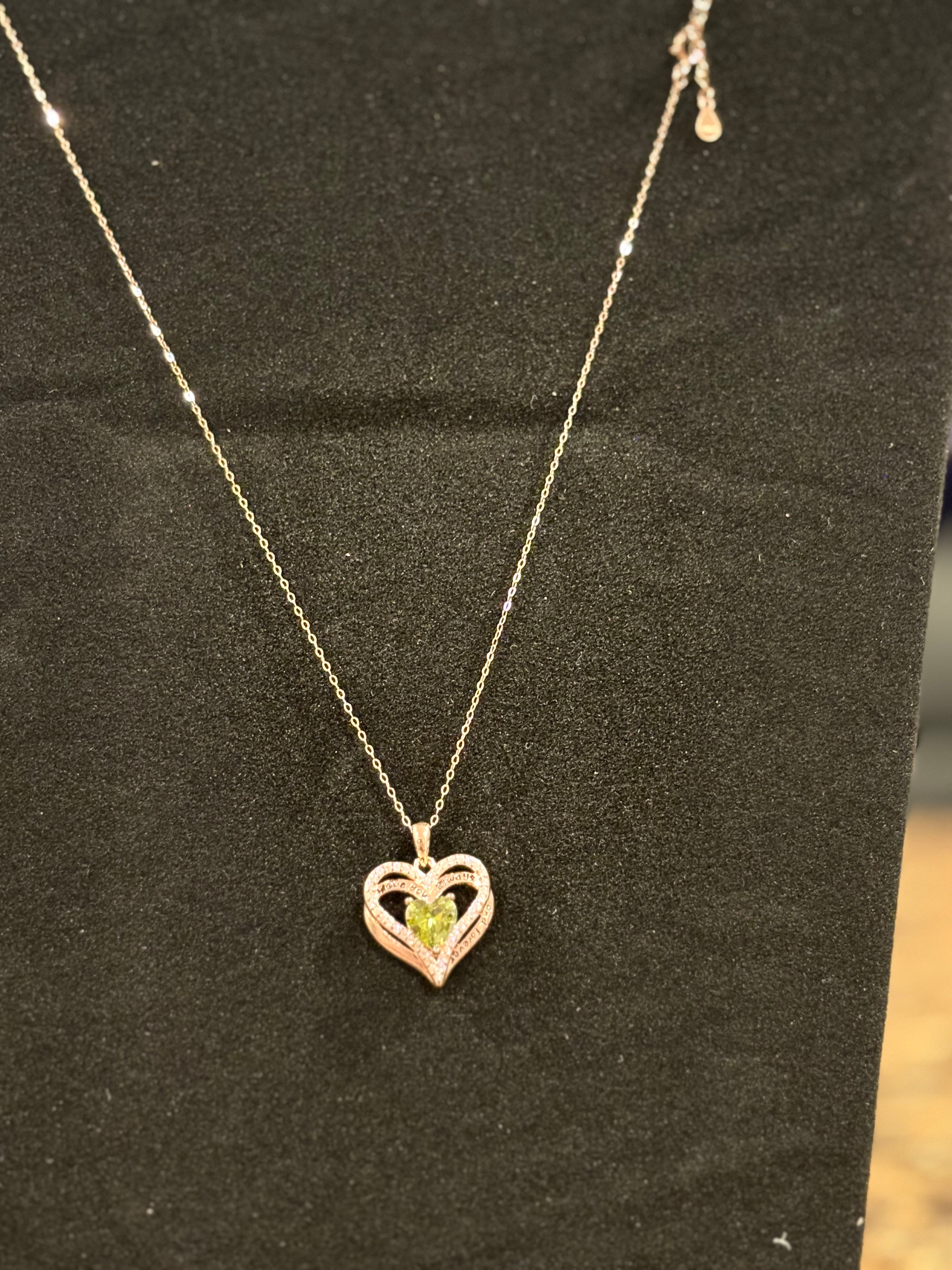 Heart-Shaped Pendant Necklace – S925 Rose Gold Plated