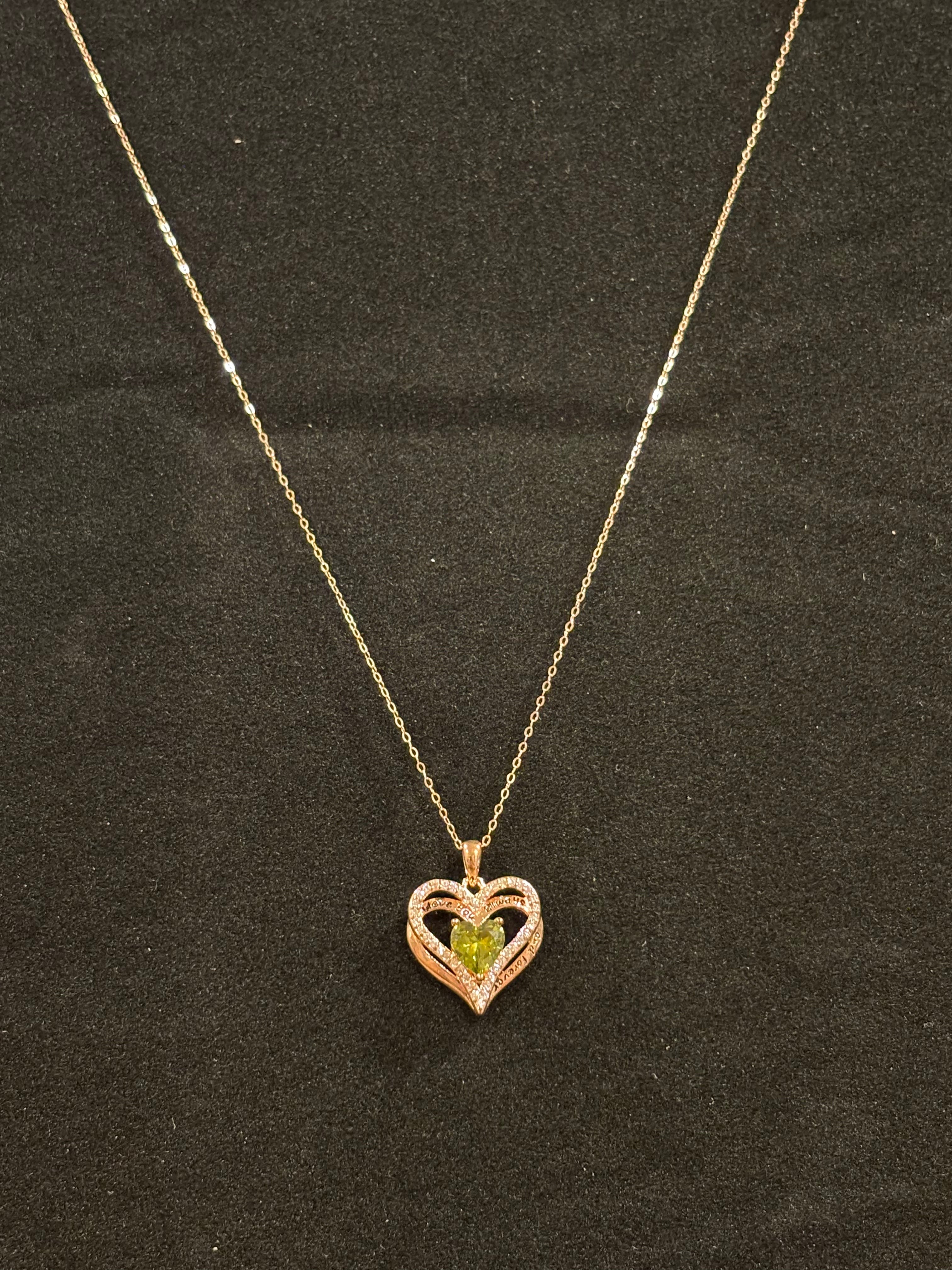 Heart-Shaped Pendant Necklace – S925 Rose Gold Plated