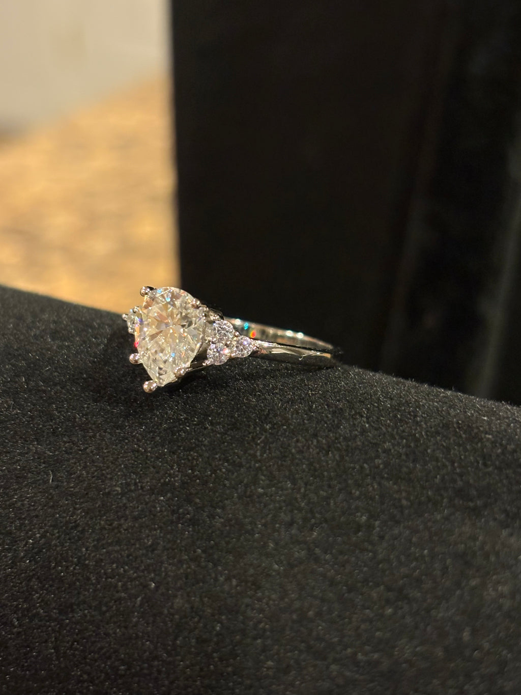 Pear-Shaped Solitaire Ring – 2.0ct Moissanite