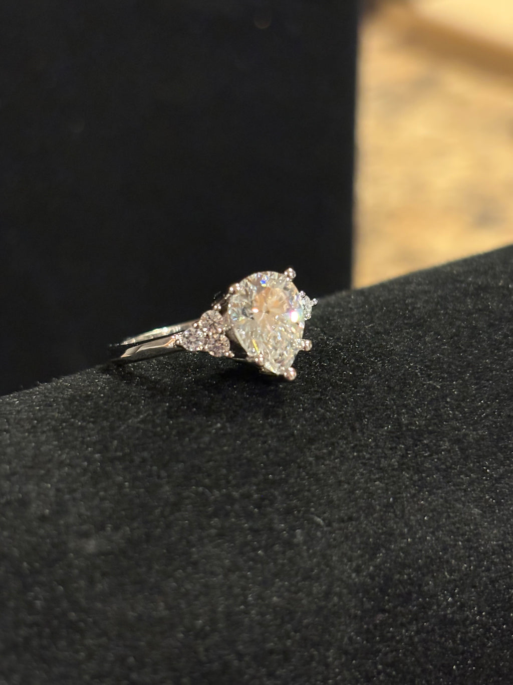 Pear-Cut Solitaire Ring – 2.0ct Moissanite