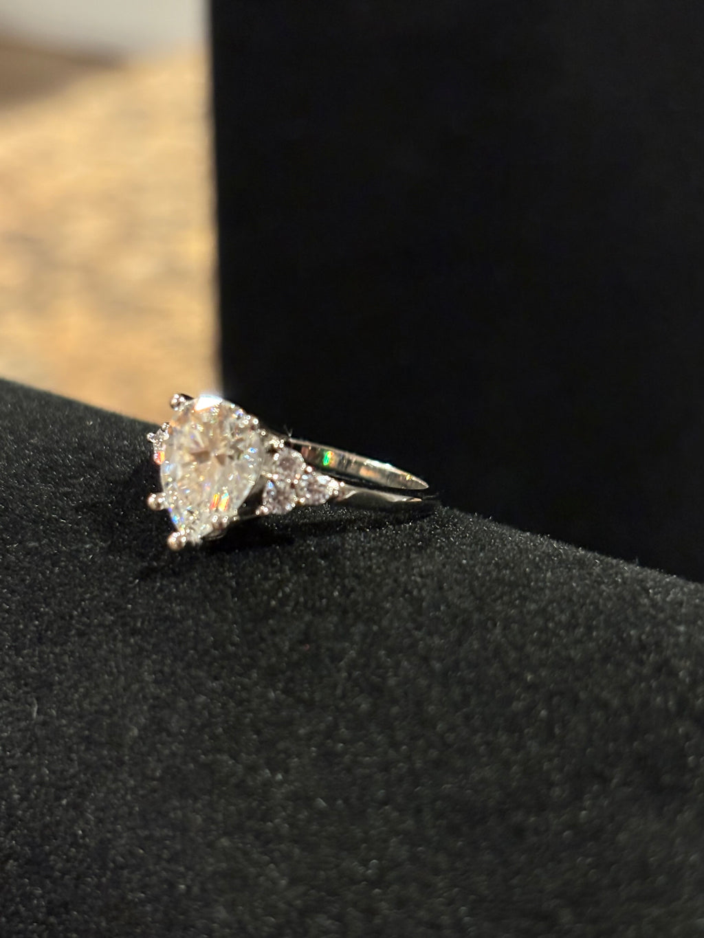 Pear-Cut Solitaire Ring – 2.0ct Moissanite