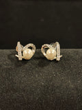 Elegant Pearl and Moissanite Stud Earrings – S925