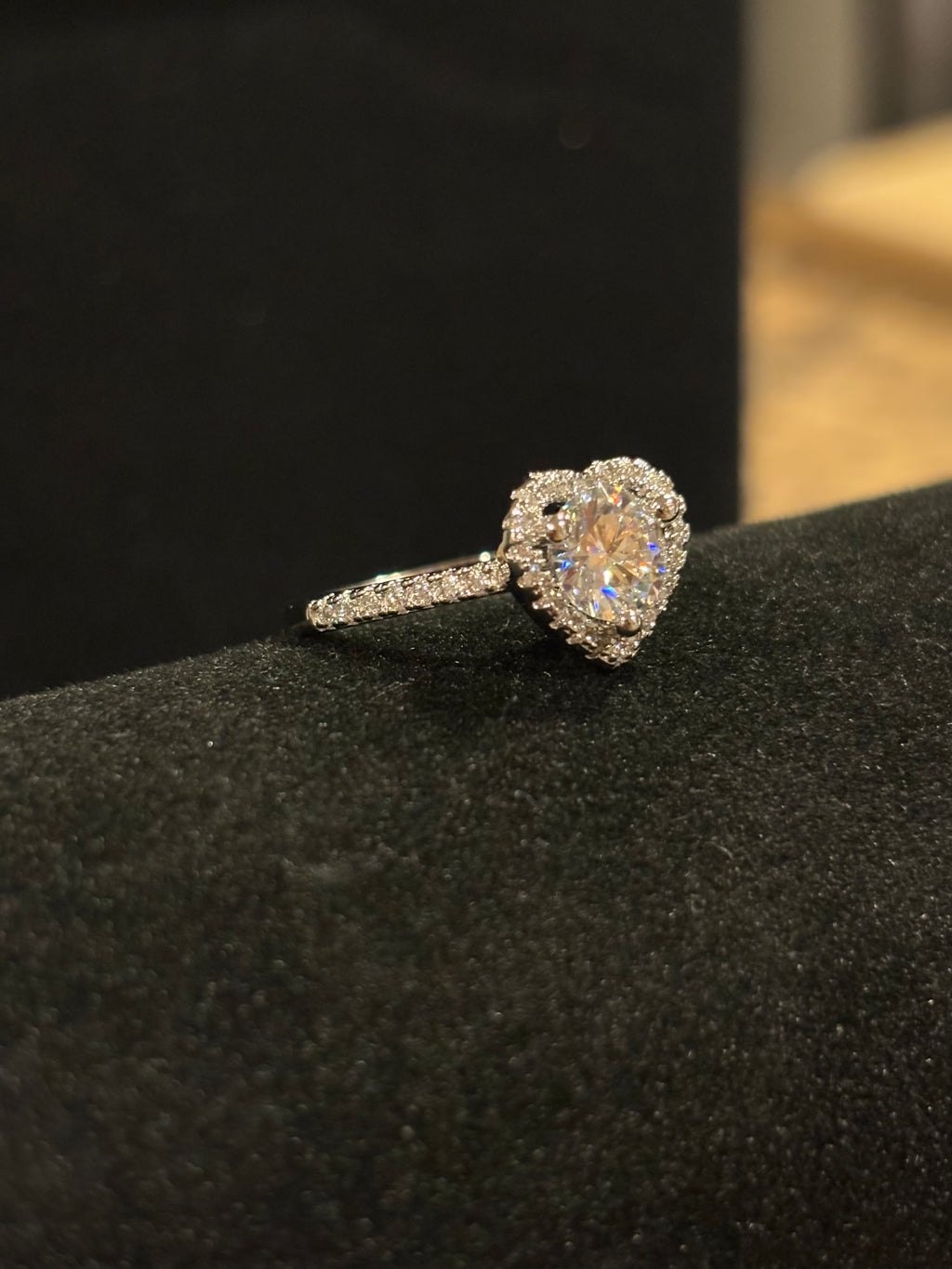 Heart Halo Moissanite Ring – 1.0ct