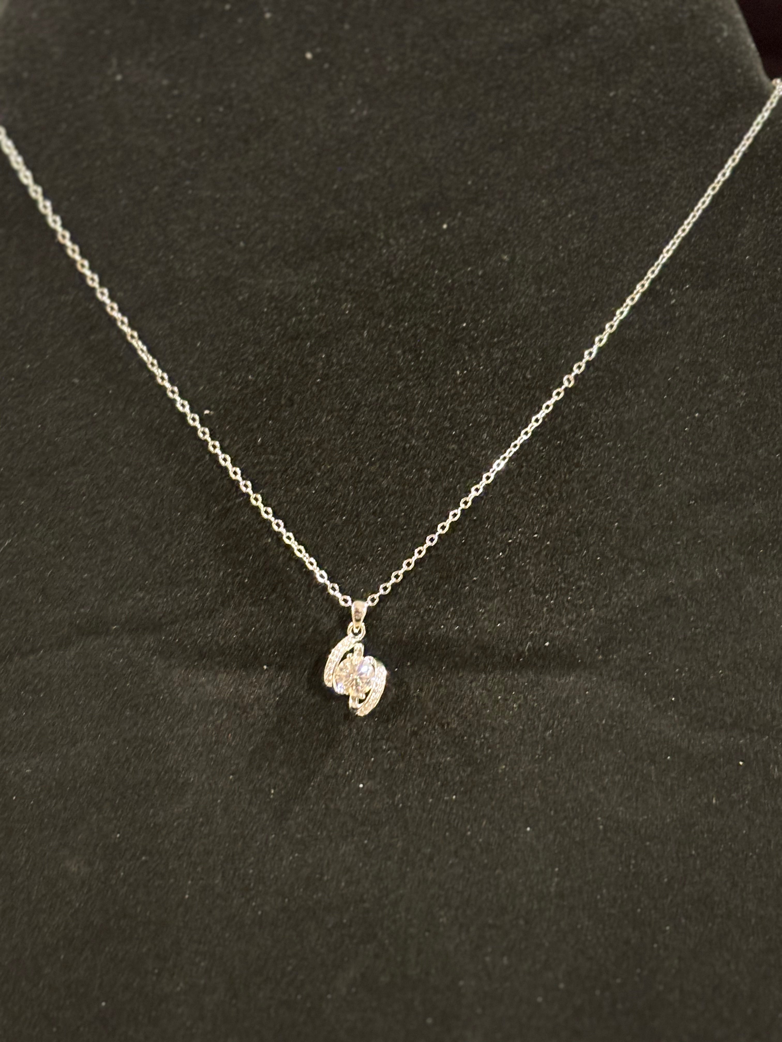 Elegant Moissanite Pendant Necklace – 1.0ct | S925 Sterling Silver