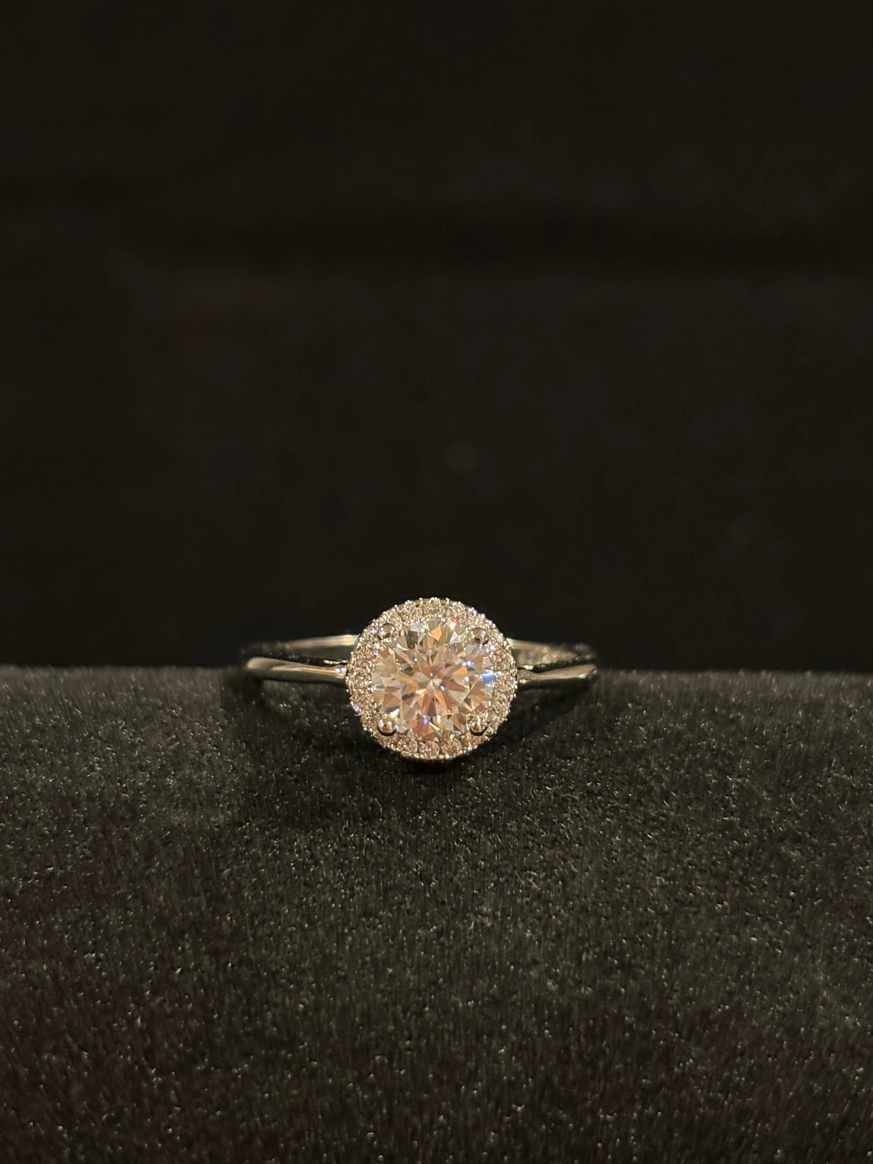 Elegant Halo Moissanite Ring