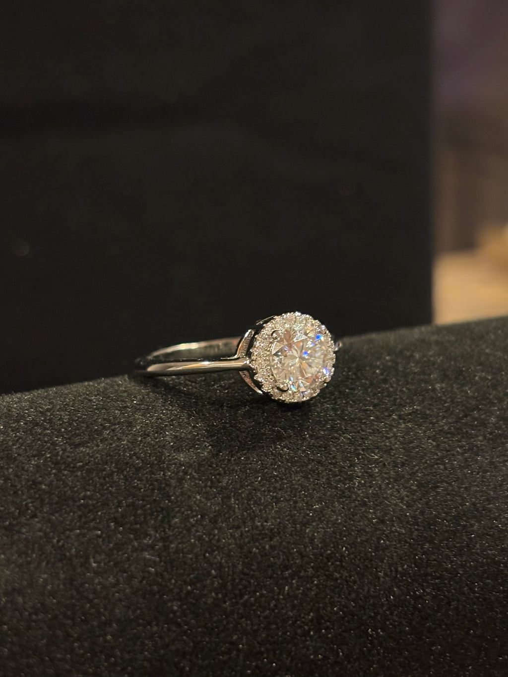 Elegant Halo Moissanite Ring