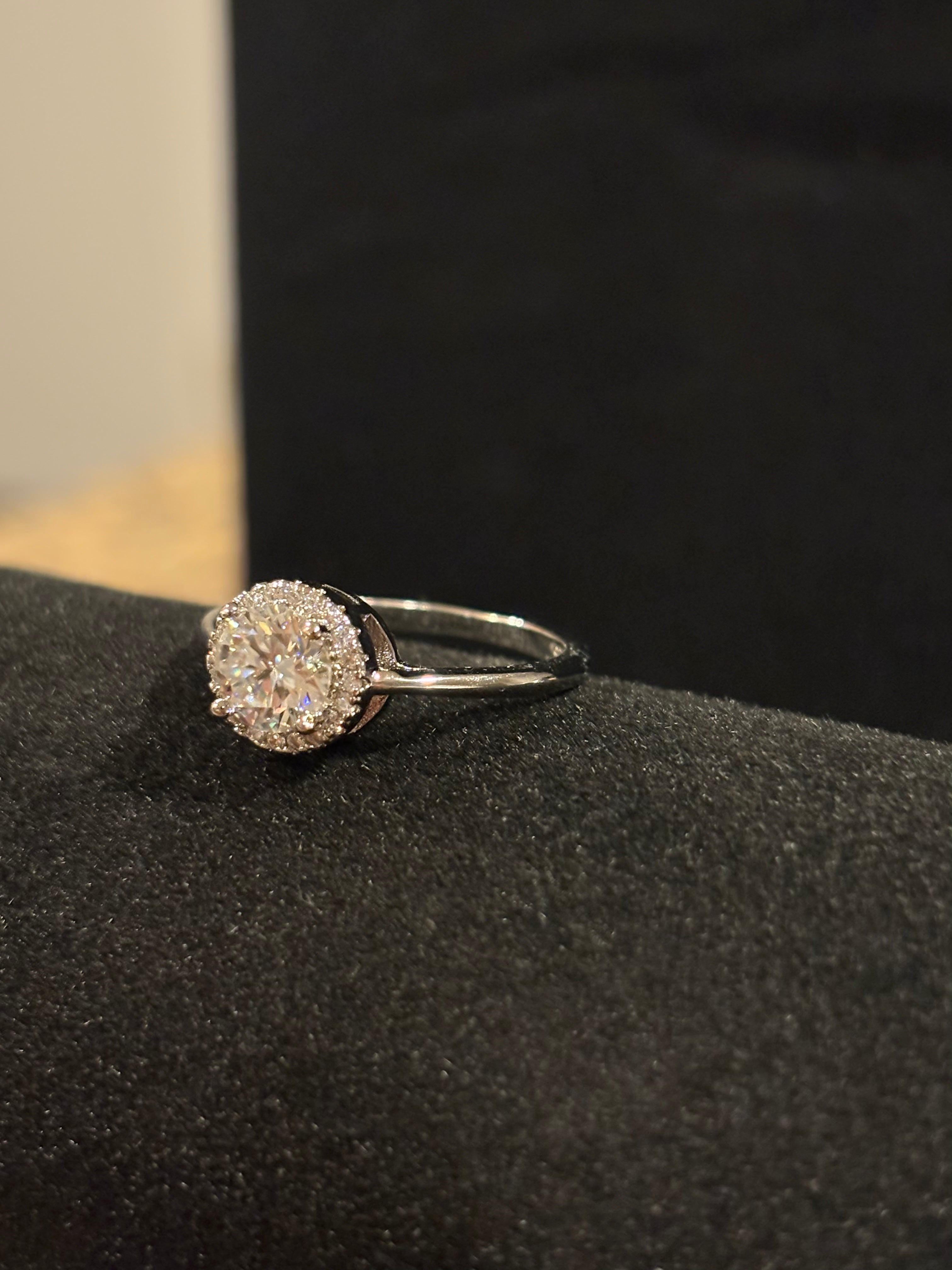 Elegant Halo Moissanite Ring