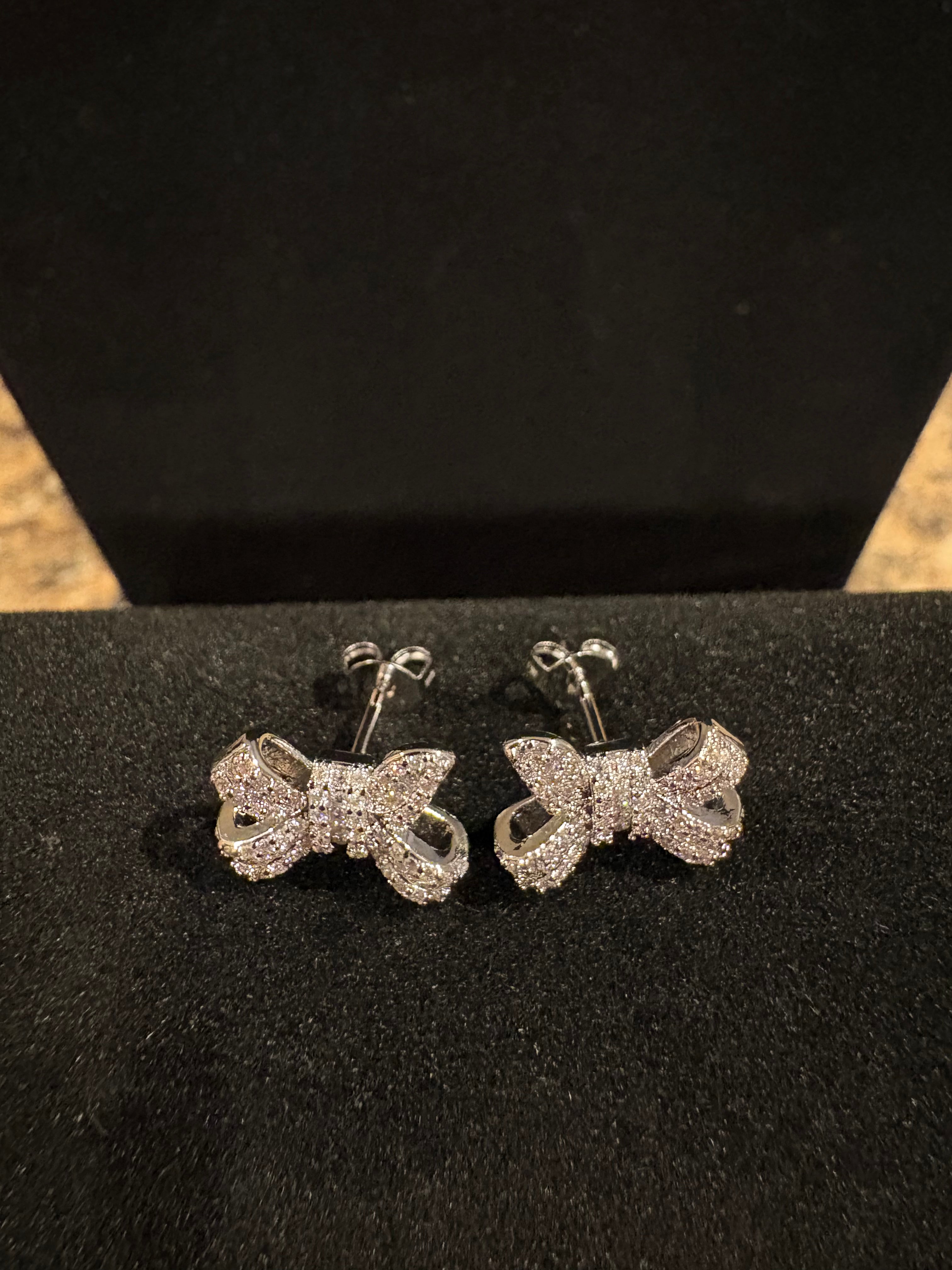 Elegant Bow Stud Earrings – Sterling Silver