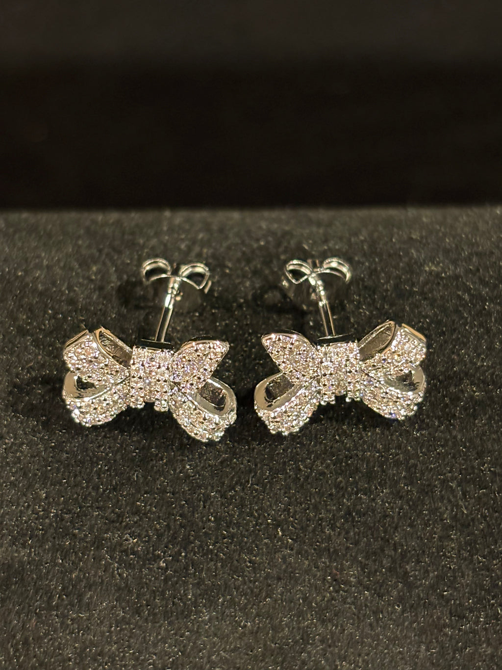 Elegant Bow Stud Earrings – Sterling Silver