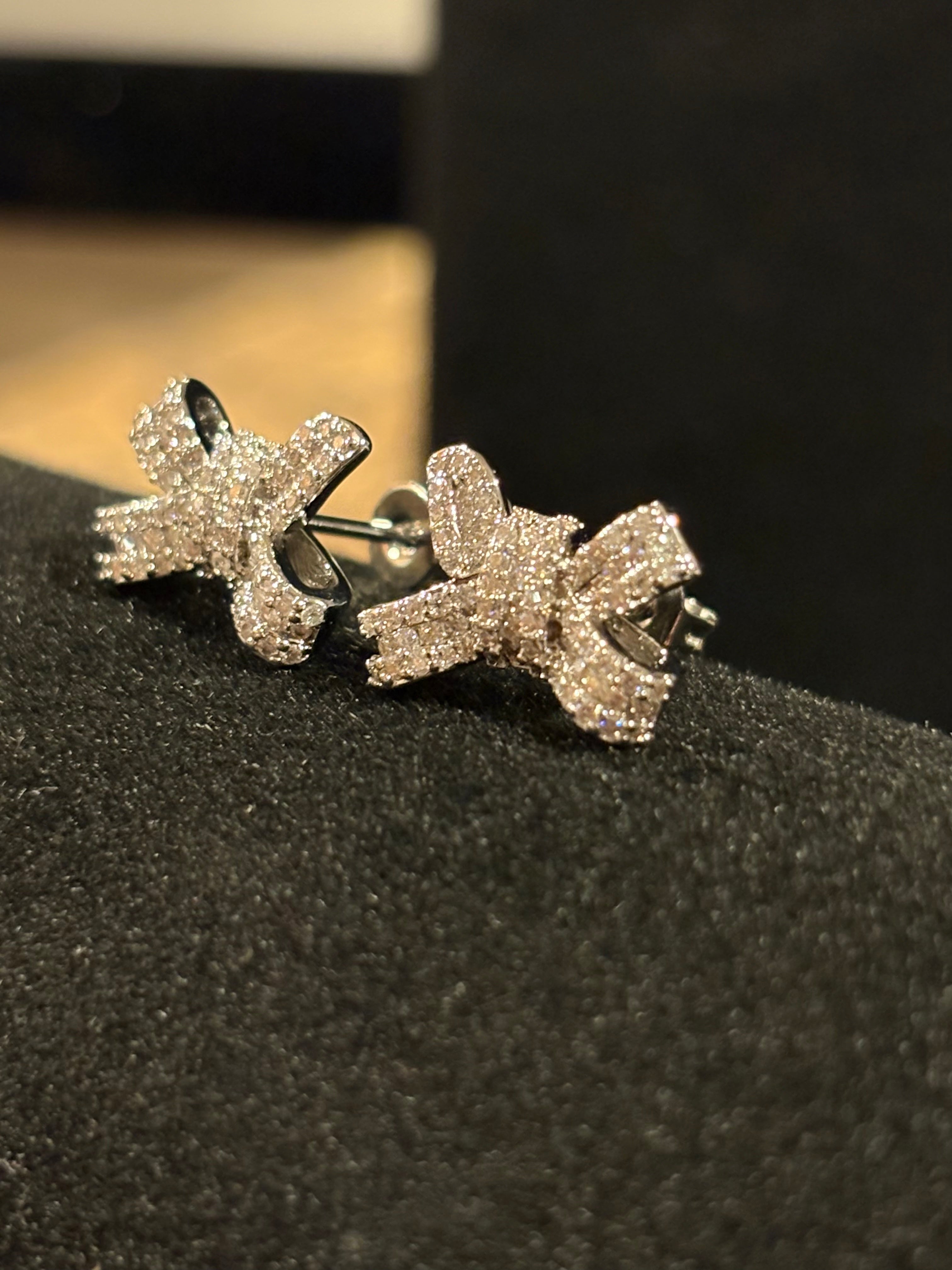 Elegant Bow Stud Earrings – Sterling Silver