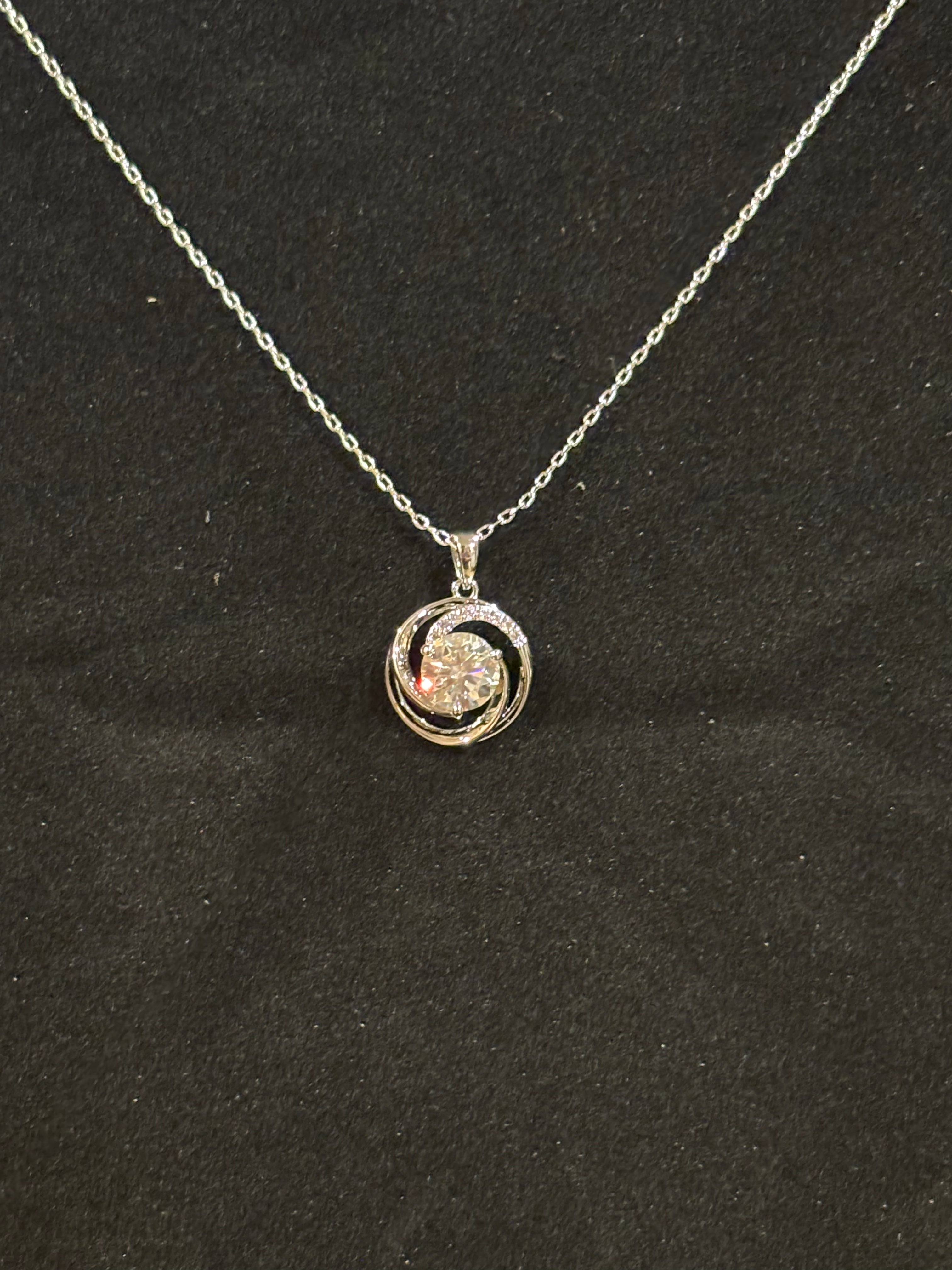 Eternal Swirl Moissanite Necklace