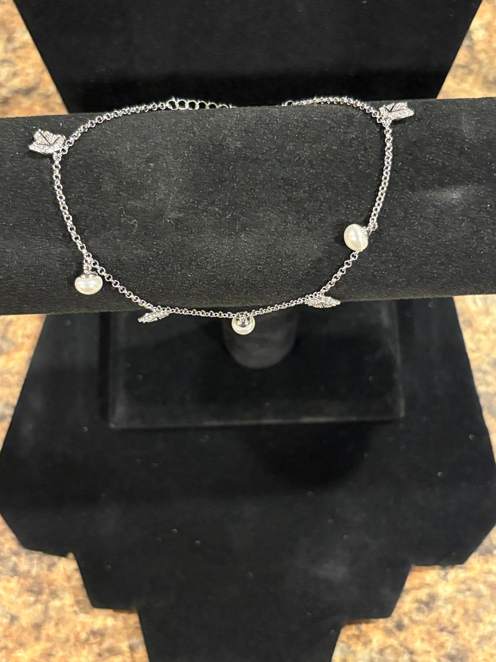 Enchanted Pearl Leaf Bracelet