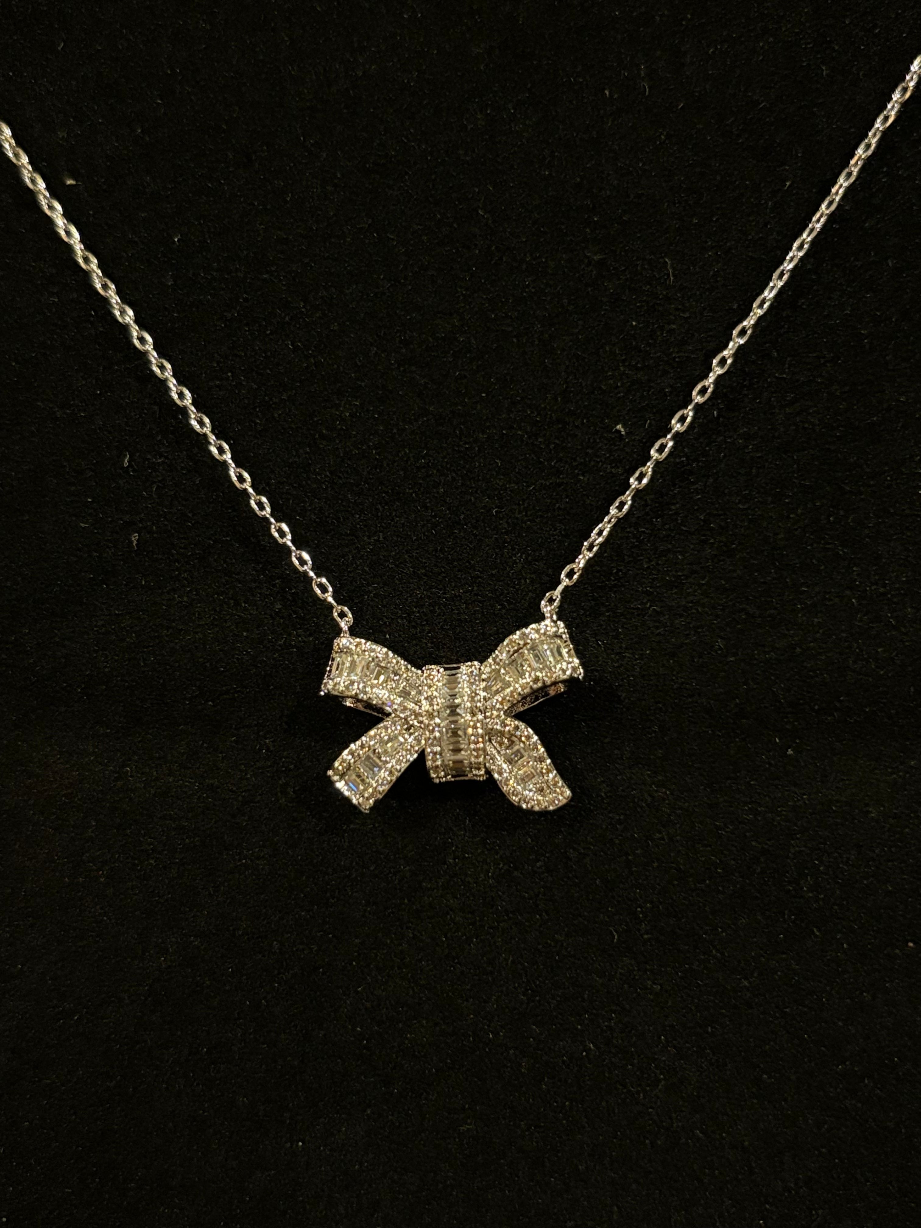 Timeless Bow Moissanite Necklace