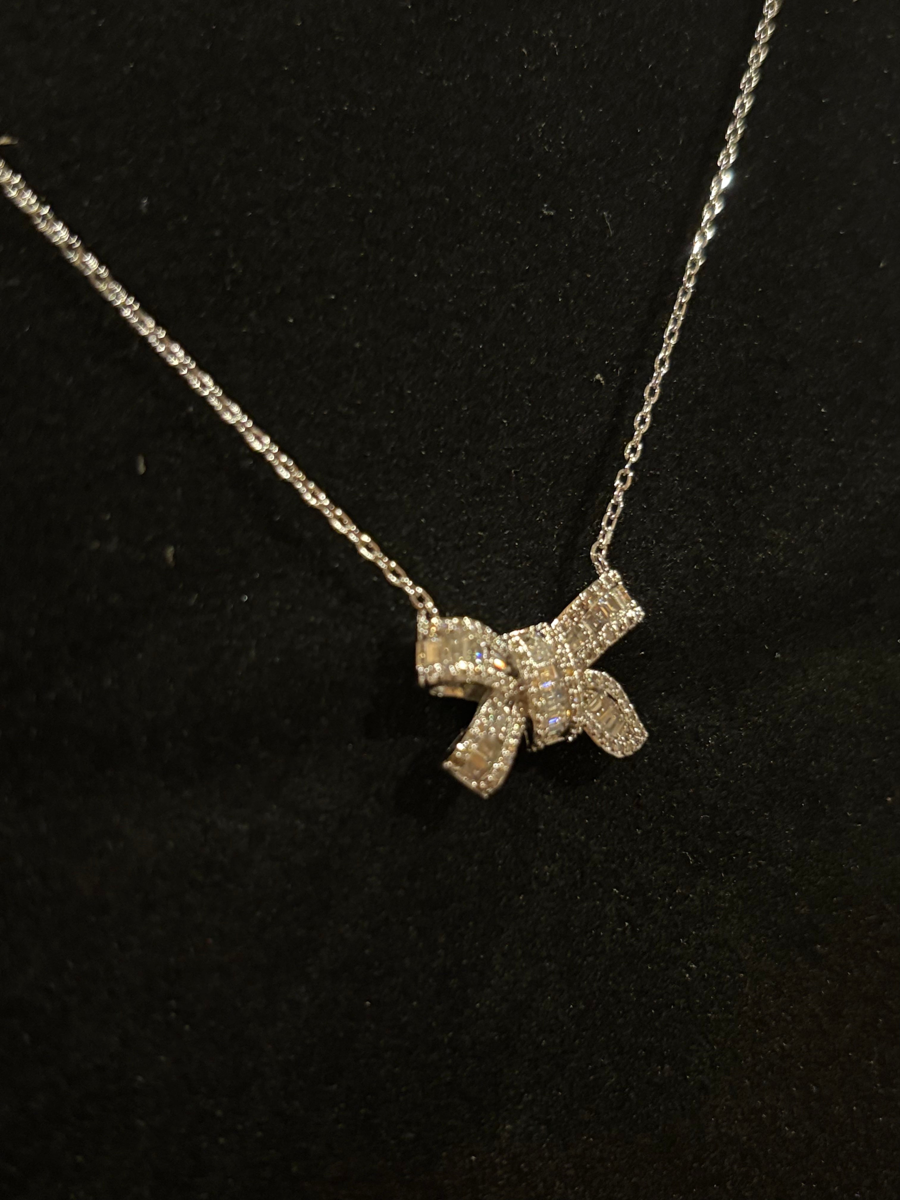 Timeless Bow Moissanite Necklace