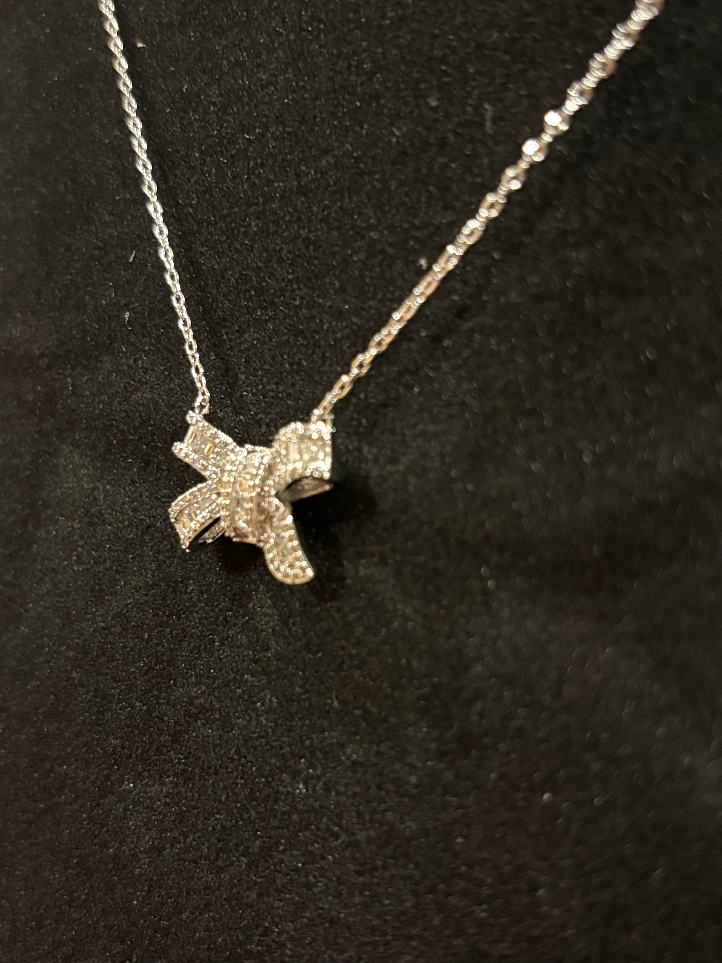 Timeless Bow Moissanite Necklace