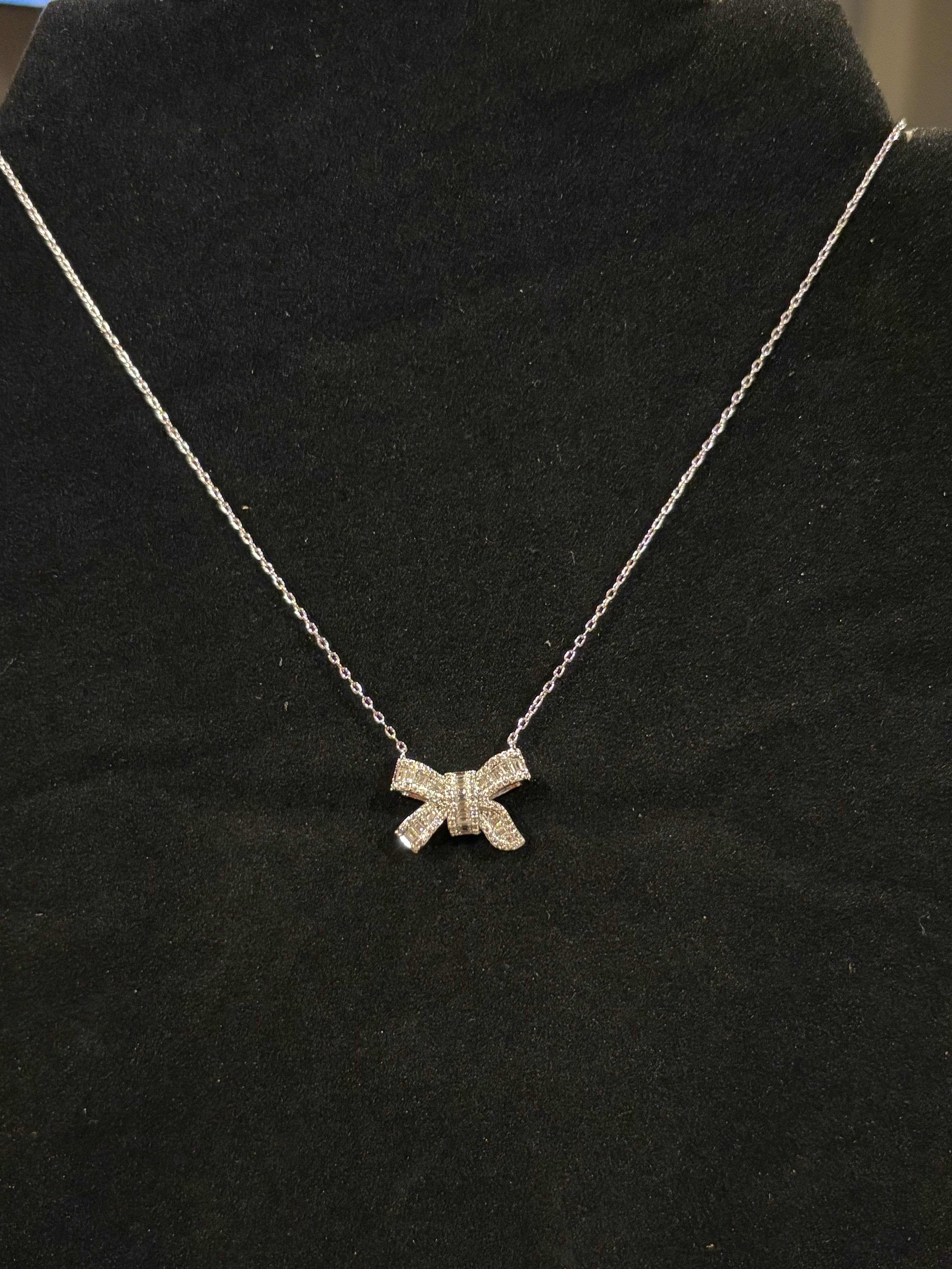 Timeless Bow Moissanite Necklace