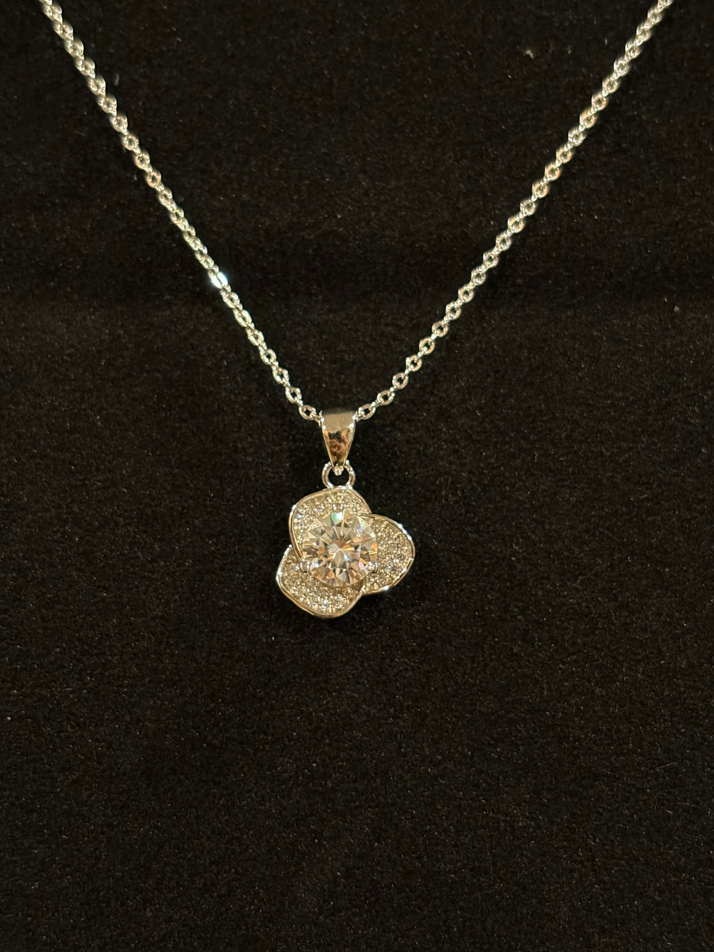 Radiant Petal Moissanite Necklace