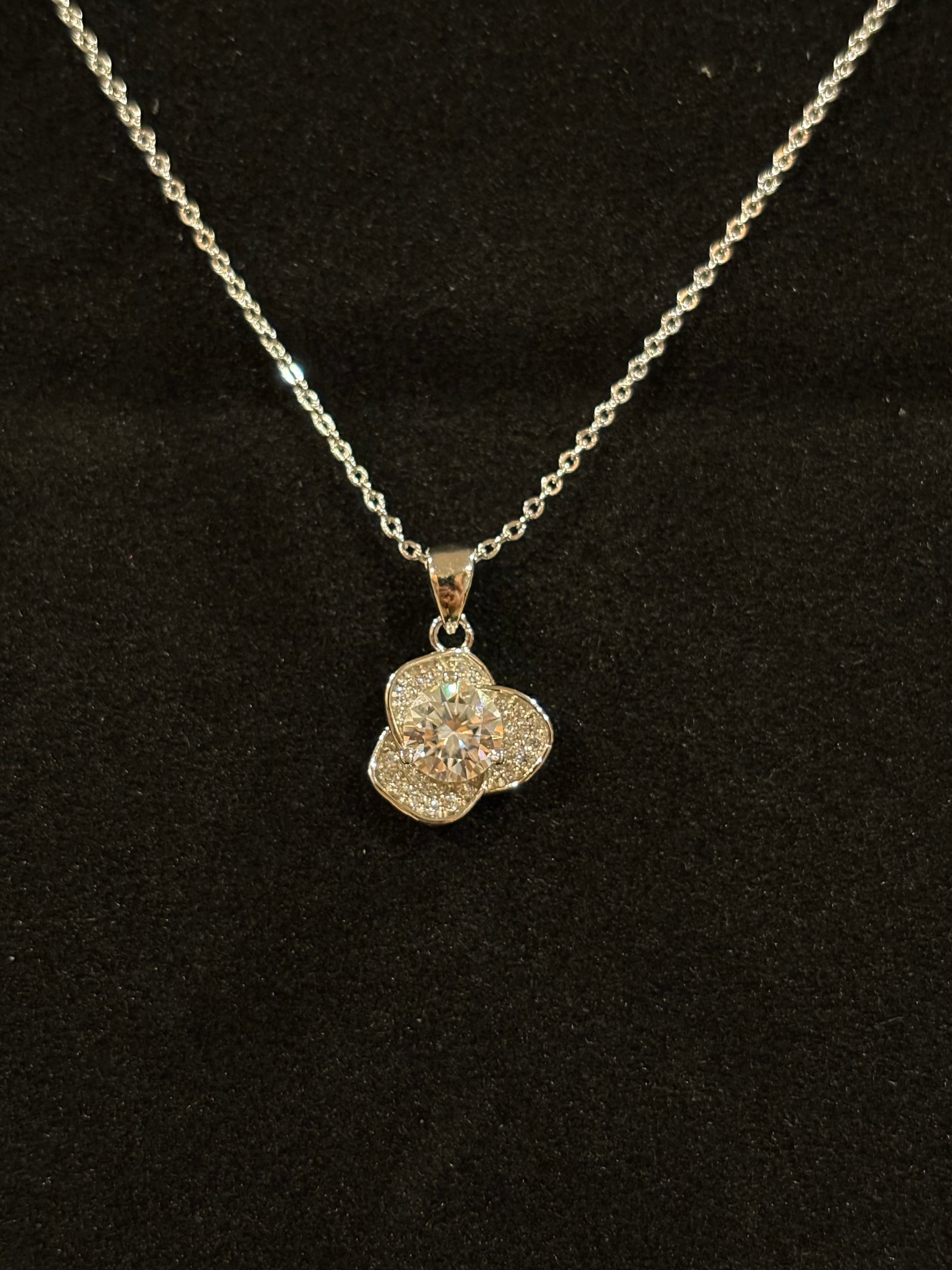 Radiant Petal Moissanite Necklace