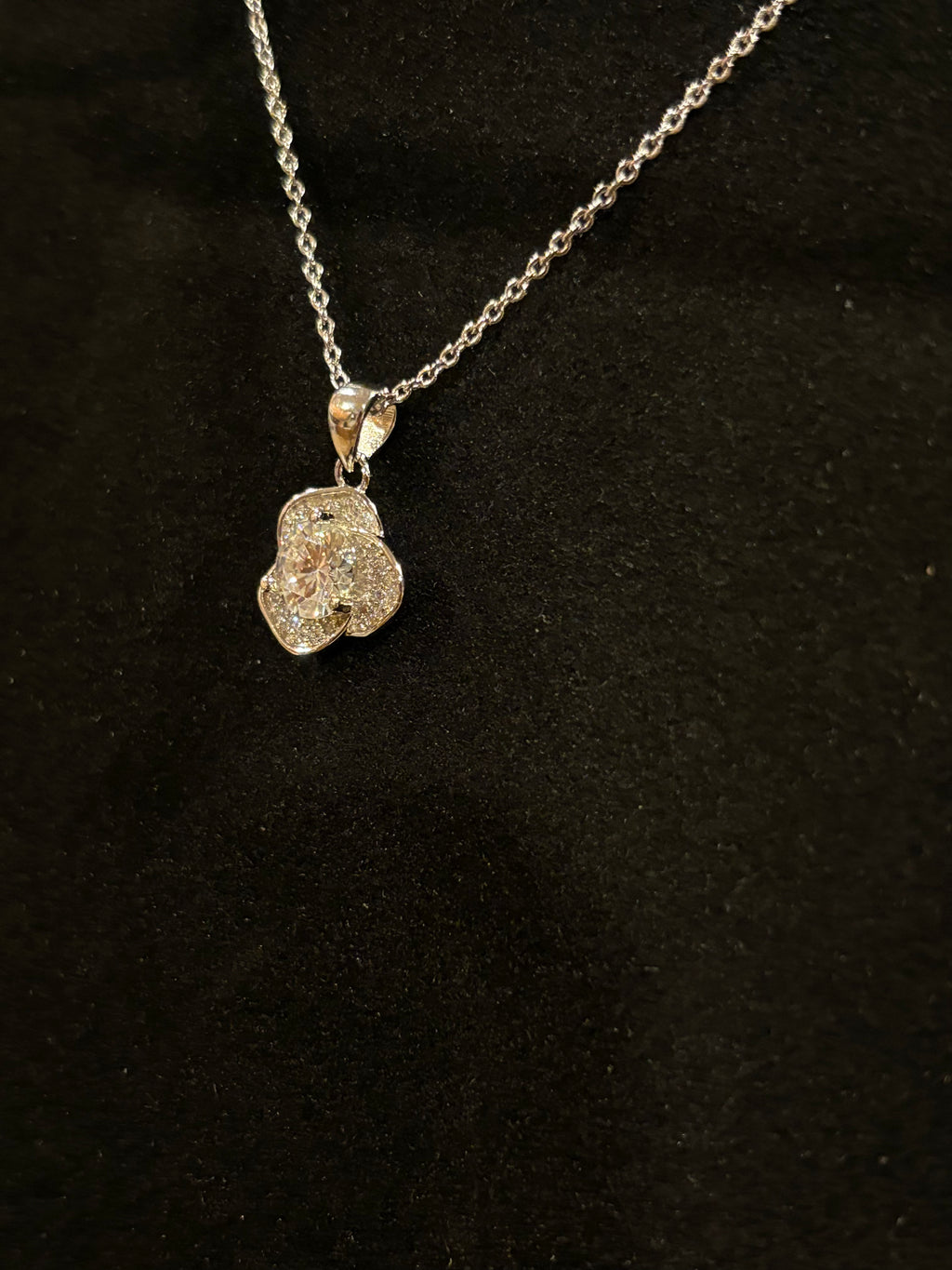 Radiant Petal Moissanite Necklace