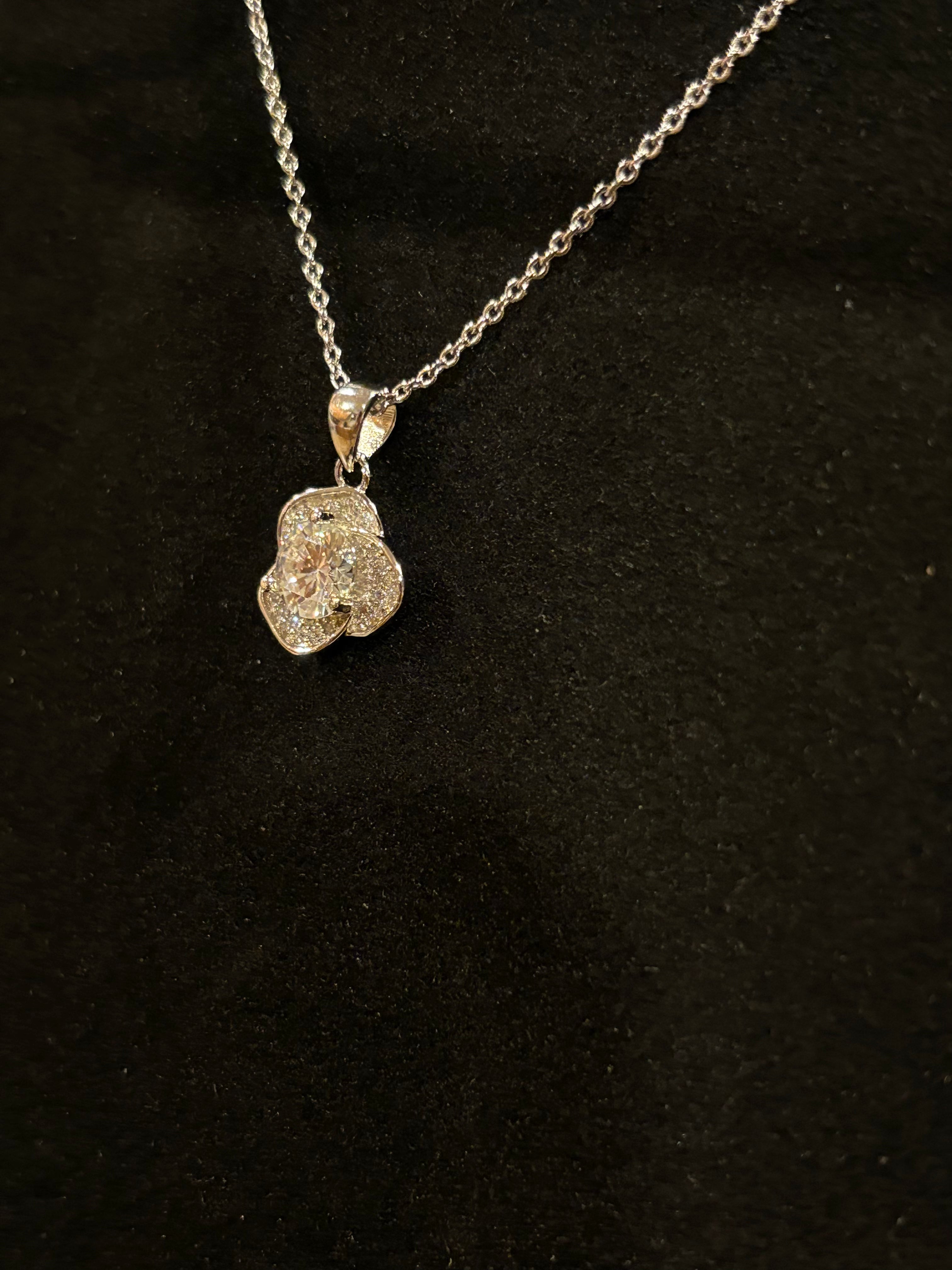 Radiant Petal Moissanite Necklace